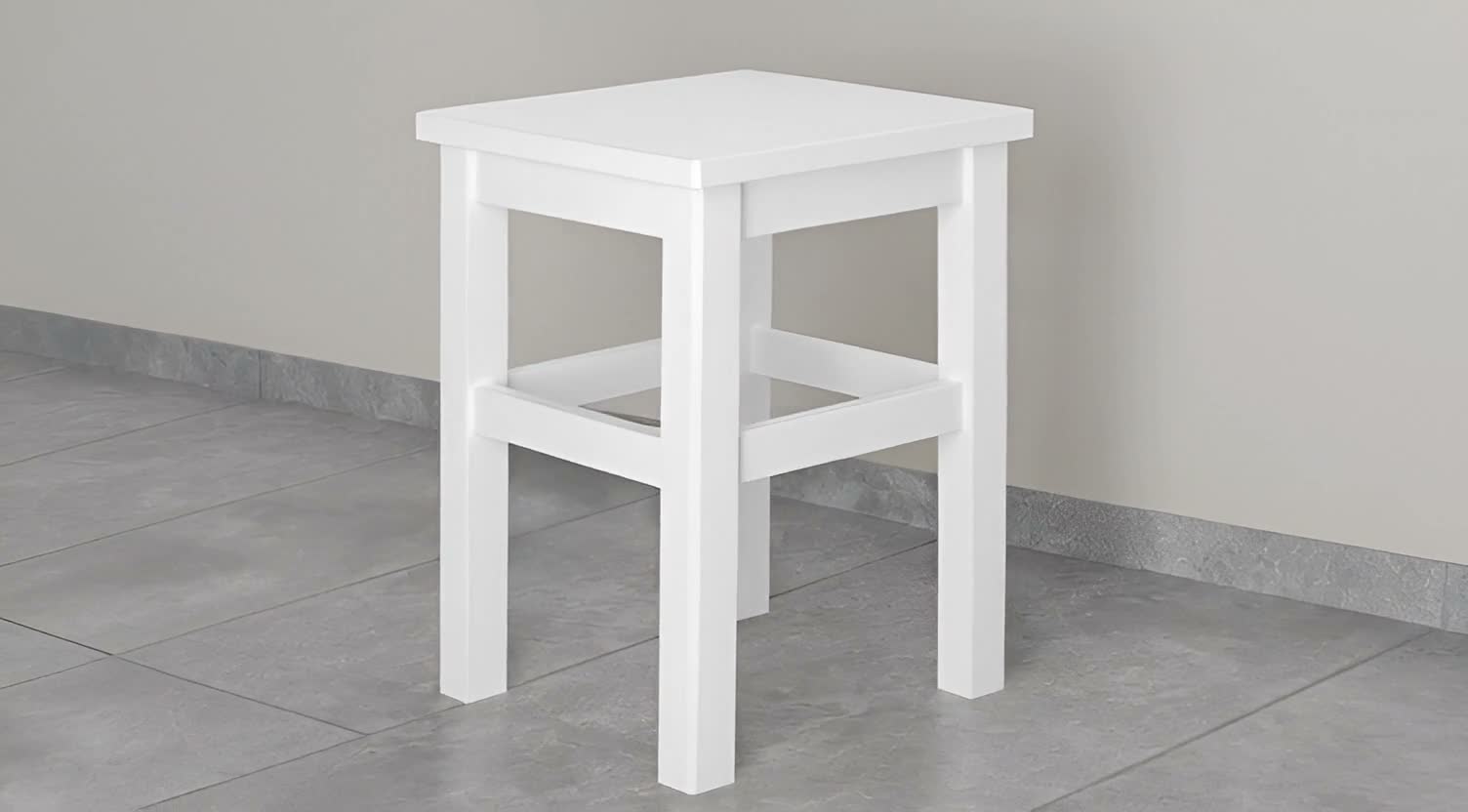 Holzhocker Sitzhocker ohne Lehne in Kiefer natur oder weiß Produktbild-Vorschau 7