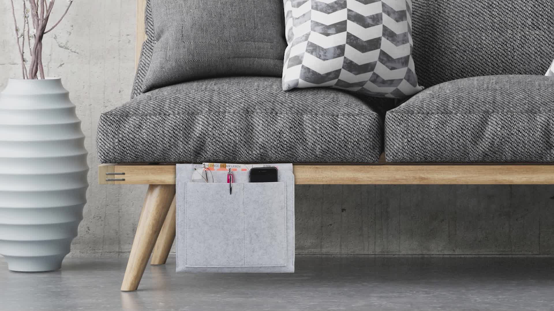 Relaxdays Betttasche, zum Einhängen, 5 Fächer, Aufbewahrung Produktbild-Vorschau 7