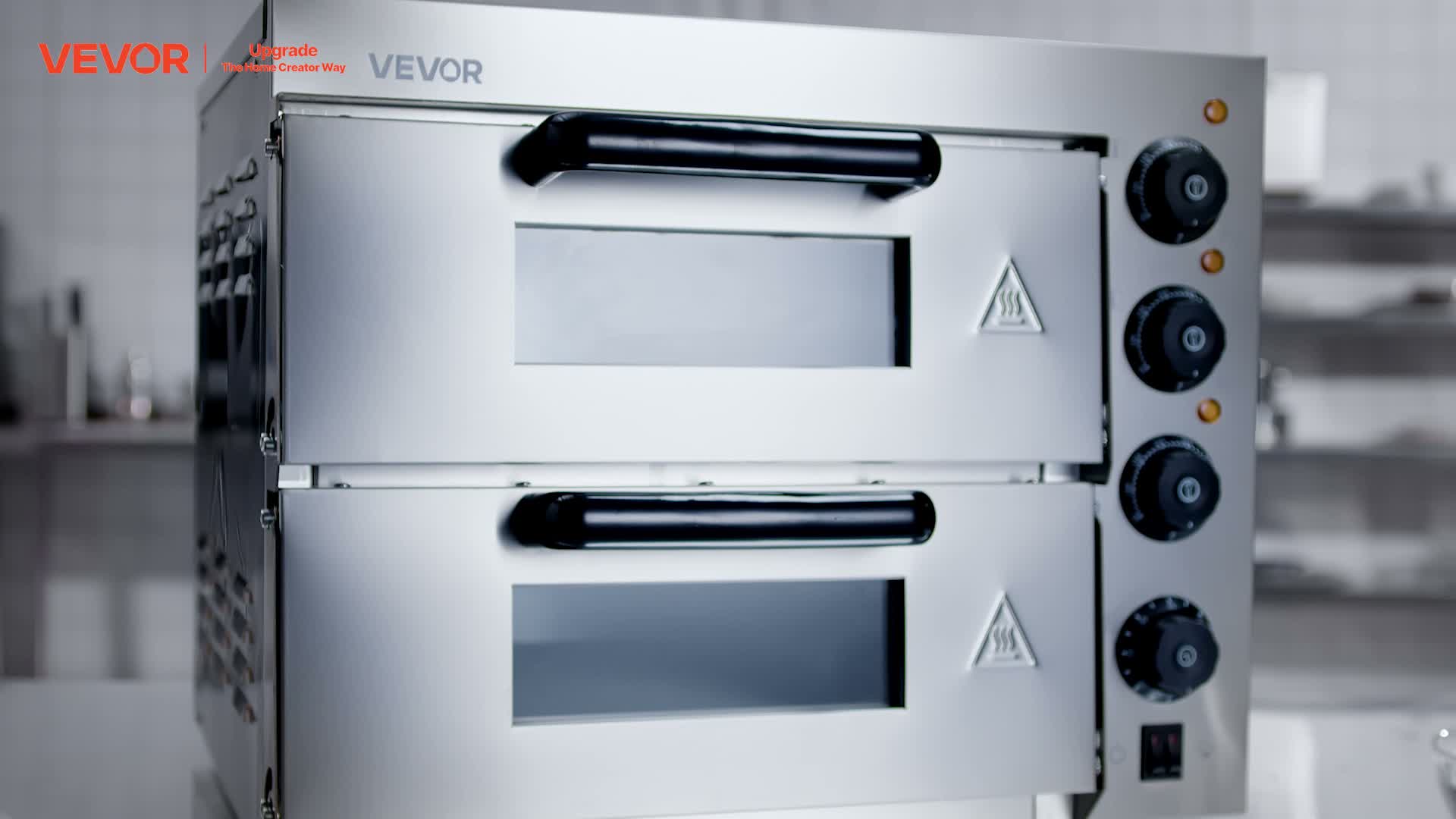 VEVOR Kommerzieller Pizzaofen Backofen 2-lagig 356 mm, Produktbild-Vorschau 7