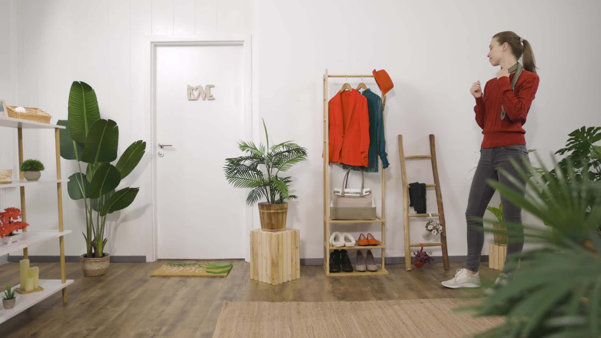 Relaxdays Dekoleiter, 116 cm hoch, Holzleiter Garten, 4 Produktbild-Vorschau 7