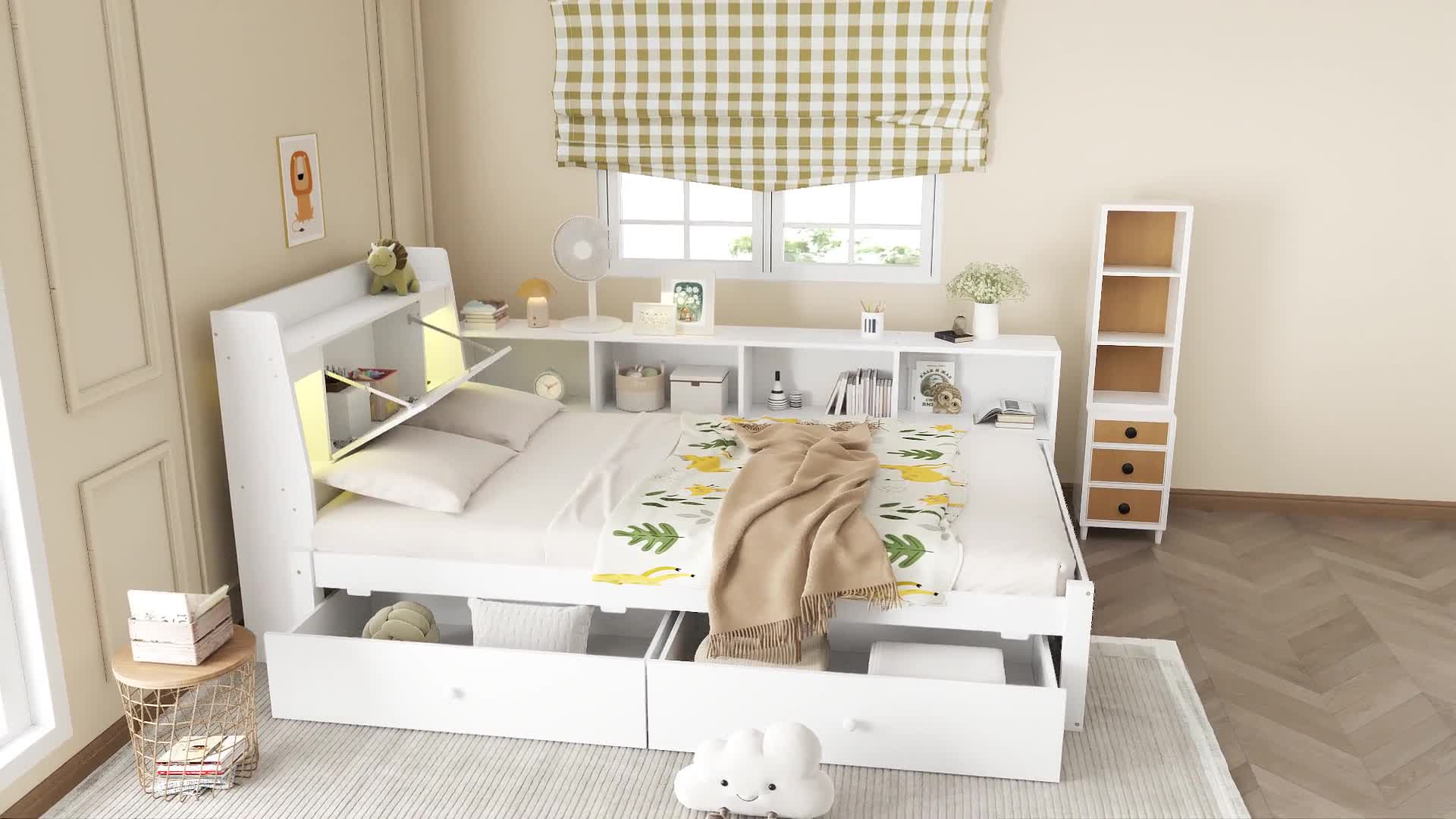 Flieks Jugendbett 90x200cm mit Ladefunktion und Led, Produktbild-Vorschau 7
