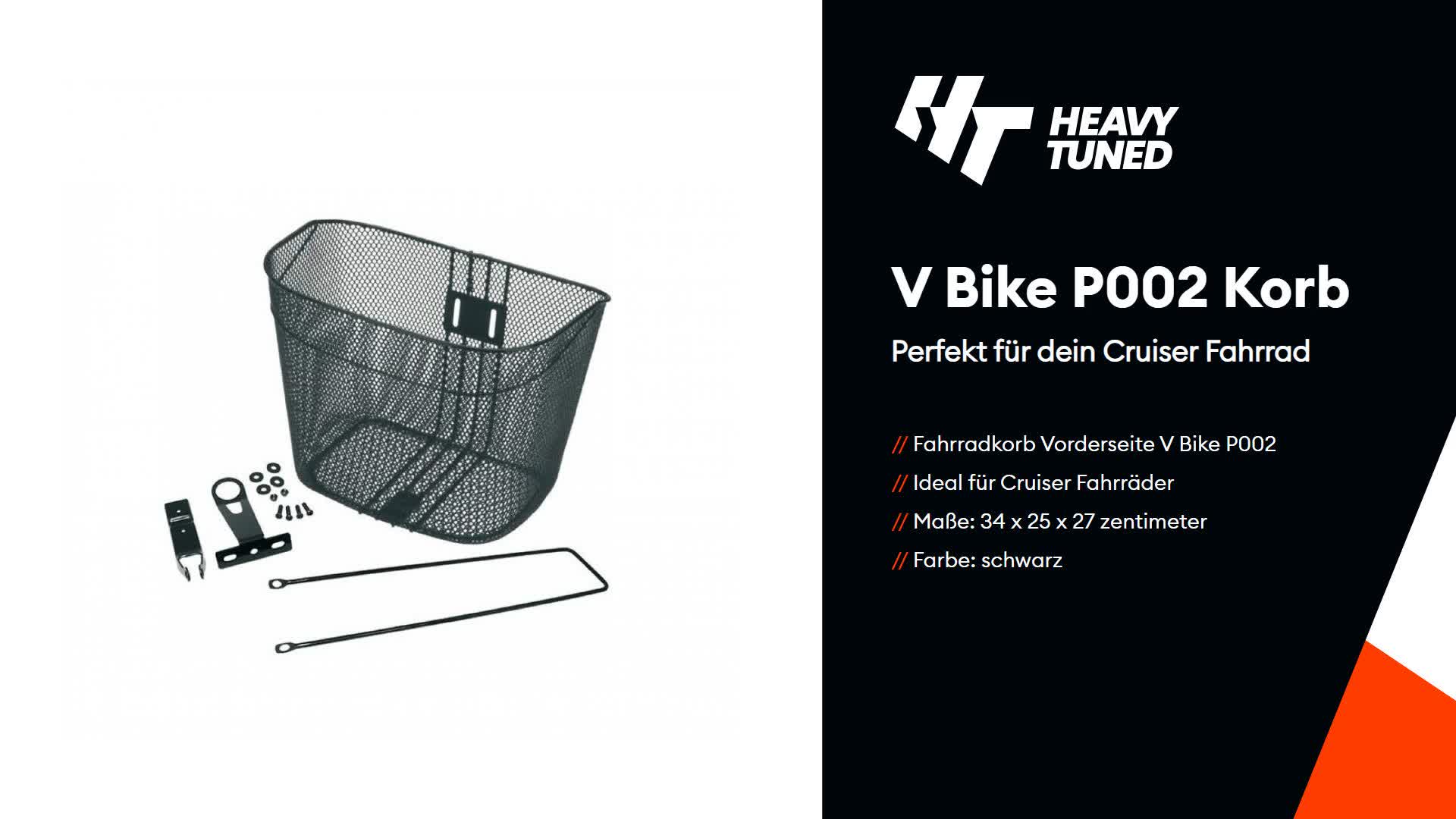 V BIKE Fahrradkorb Vorderseite P002 Korb zum befestigen 34 Produktbild-Vorschau 2
