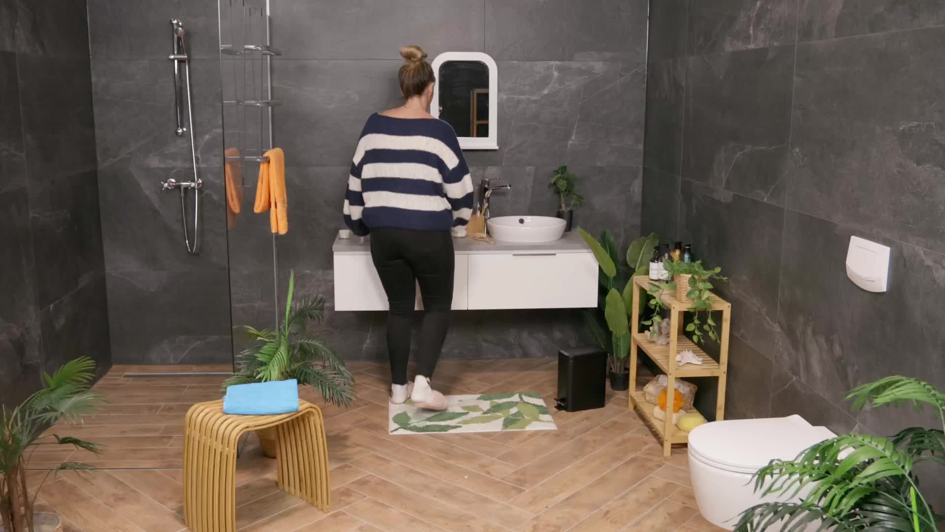 Relaxdays Mülleimer Bad, 5 l, Absenkautomatik, entnehmbarer Produktbild-Vorschau 7