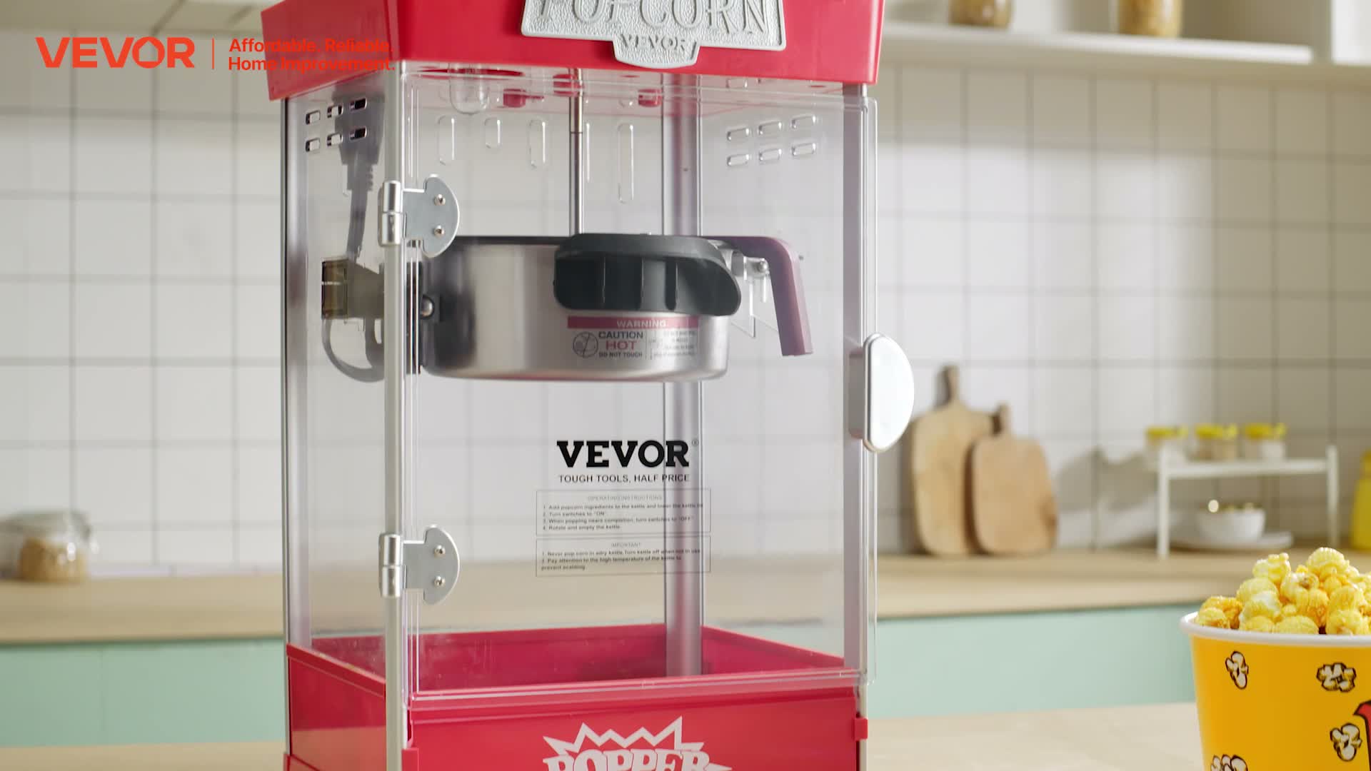 VEVOR Popcornmaschine, 300 W Popcornmaschine, 2,5 oz Kessel Produktbild-Vorschau 7