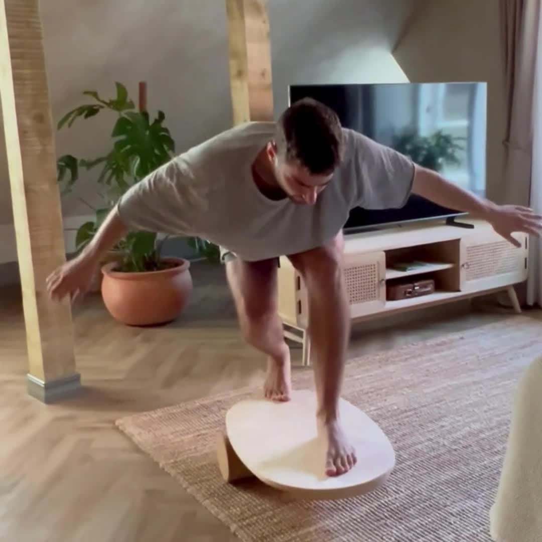 leg&go Planche d’équilibre en bois avec rouleau de liège , Voir les images du produit 7