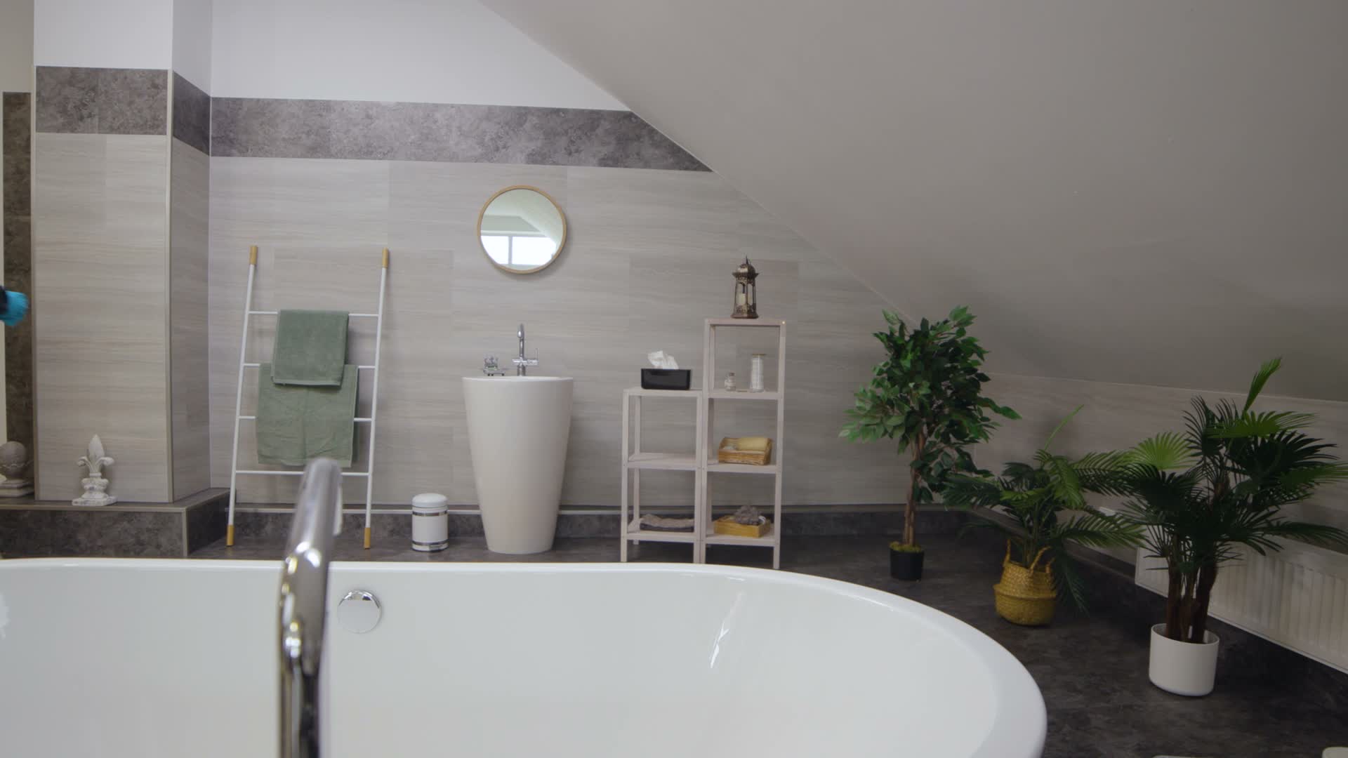 Relaxdays Badregal Walnuss, 4 Ablagen, offen, quadratisch, Produktbild-Vorschau 7