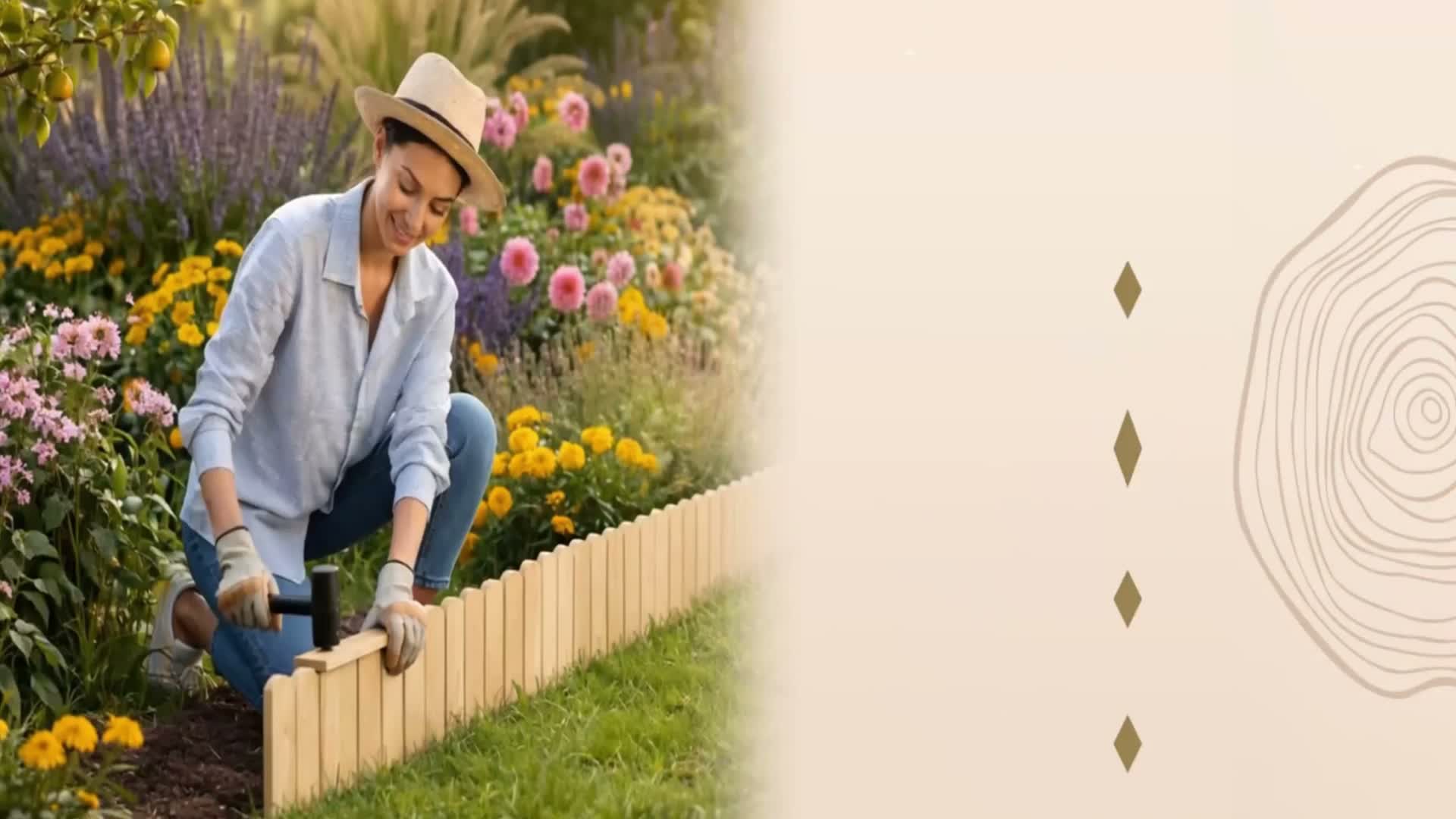 Floranica Bordure de Jardin en bois 30 x 100 cm Argent Voir les images du produit 7
