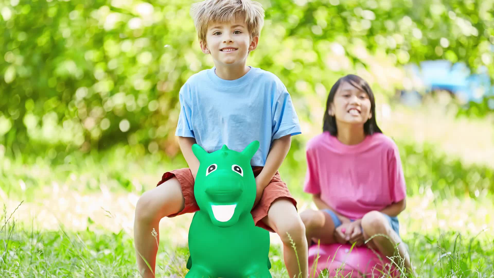 Relaxdays Hüpftier Drache, inklusive Luftpumpe, Sprungtier Produktbild-Vorschau 7