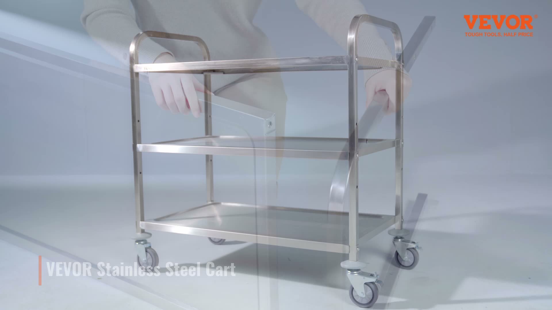 VEVOR Küchenwagen, 3 Ebenen, Laborwagen mit 204,1 kg Produktbild-Vorschau 7
