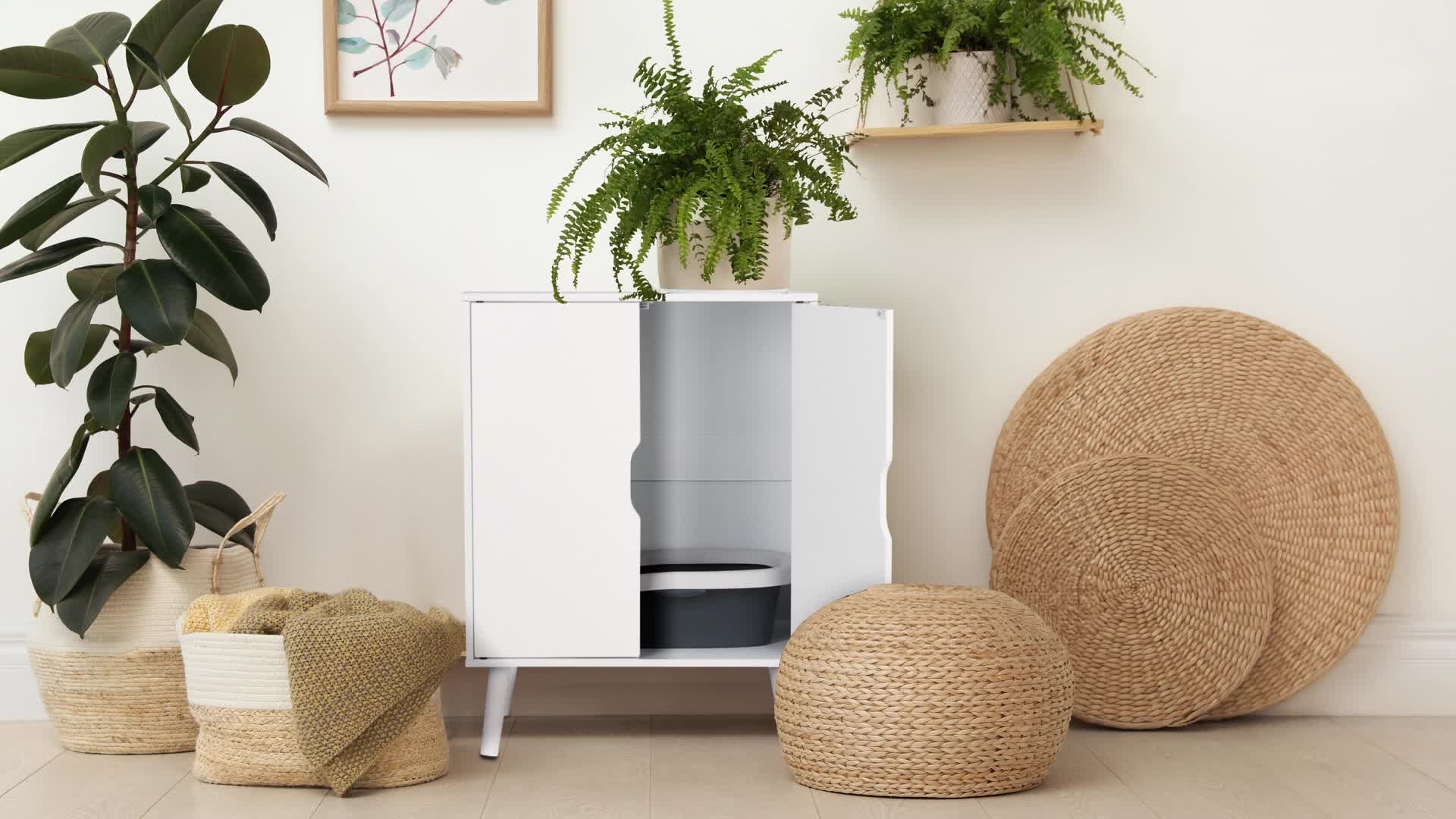 Relaxdays Katzenschrank für Katzentoilette, 2 Türen, Produktbild-Vorschau 7