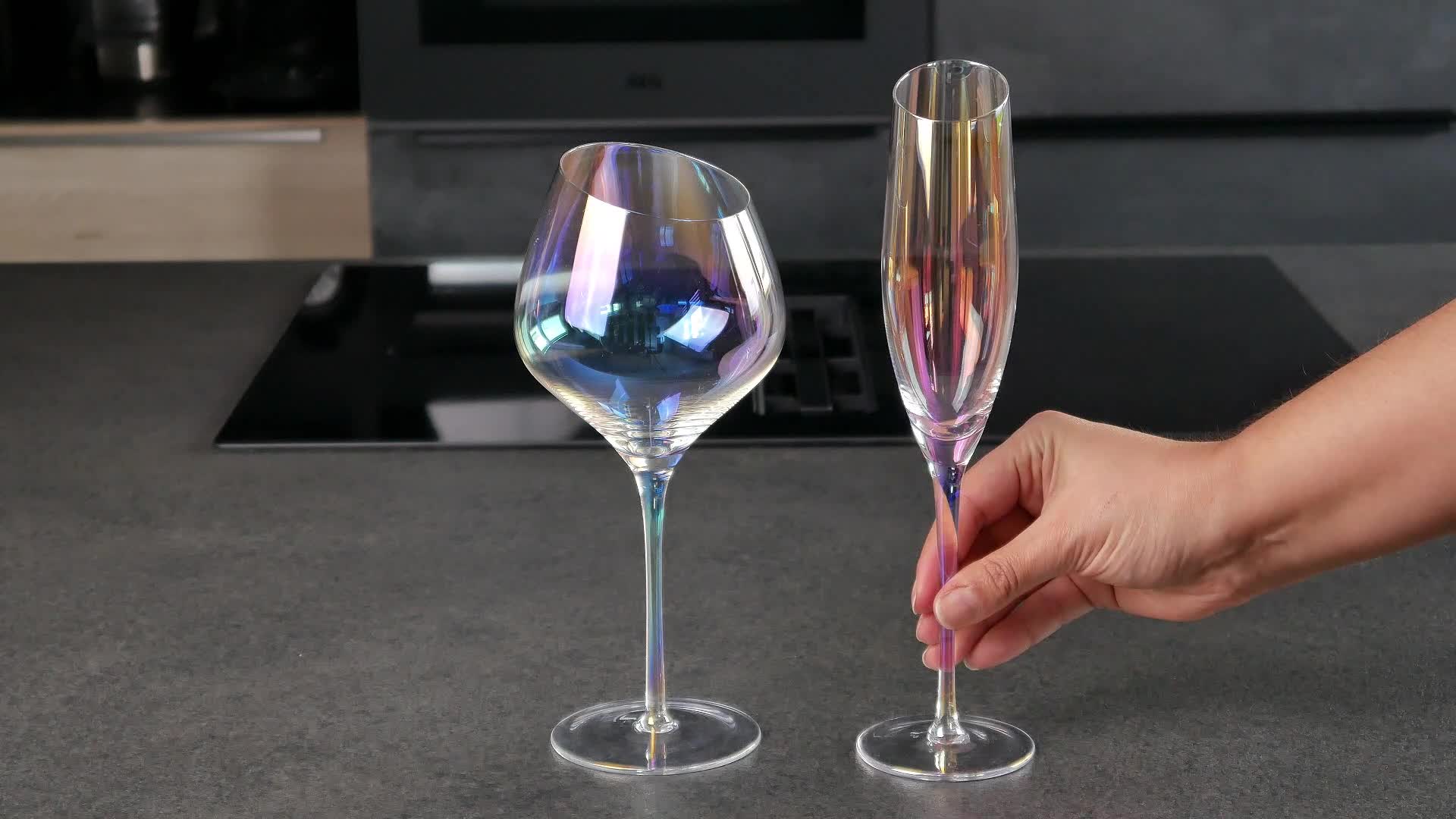 Intirilife 6x Champagner Glas mit moderner Kante und Produktbild-Vorschau 7