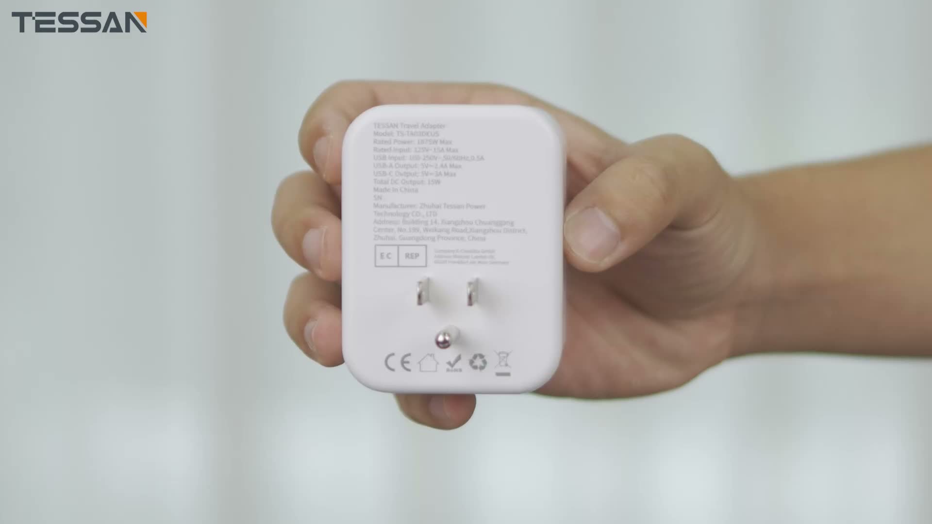 TESSAN Adapter Steckdose Reiseadapter mit 1 USB C 2 USB A Produktbild-Vorschau 7