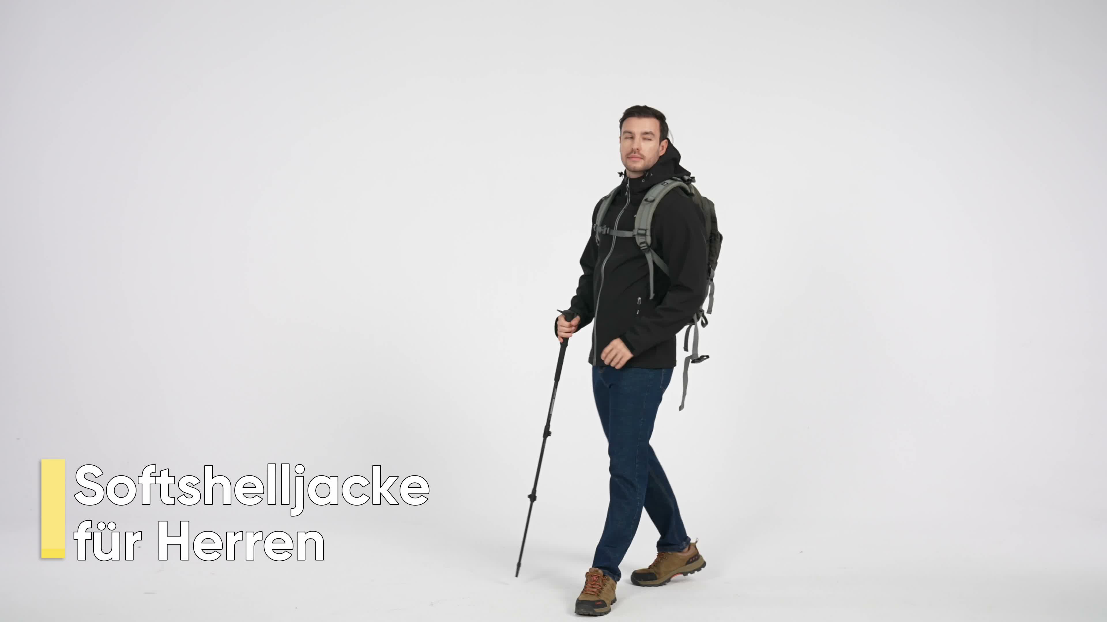 BUBW Herren Softshelljacke wasser- und winddicht mit Kapuze Produktbild-Vorschau 7