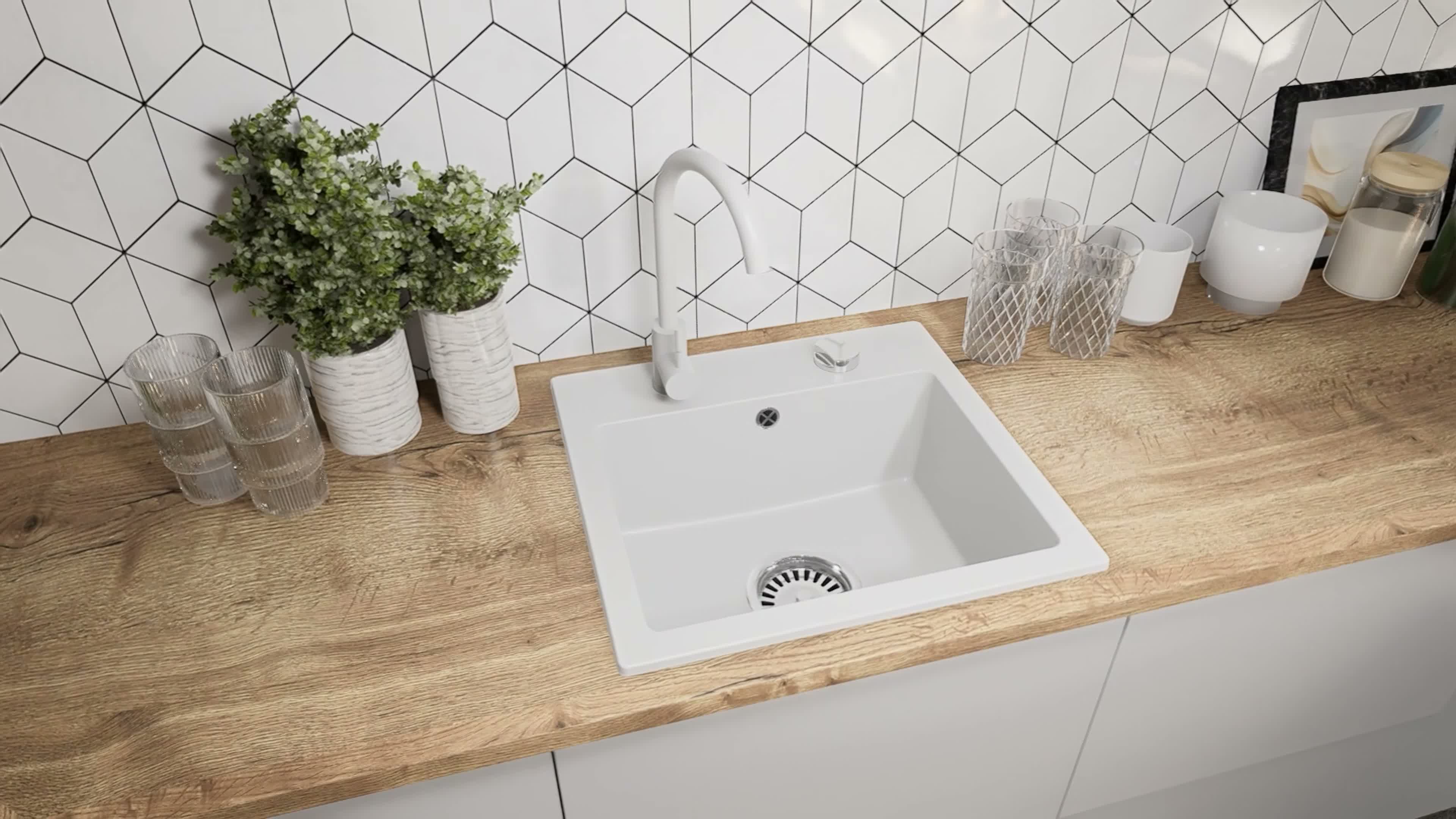 Faizee Home | Compact Granitspüle Schwarz 41 x 44 cm – Produktbild-Vorschau 7