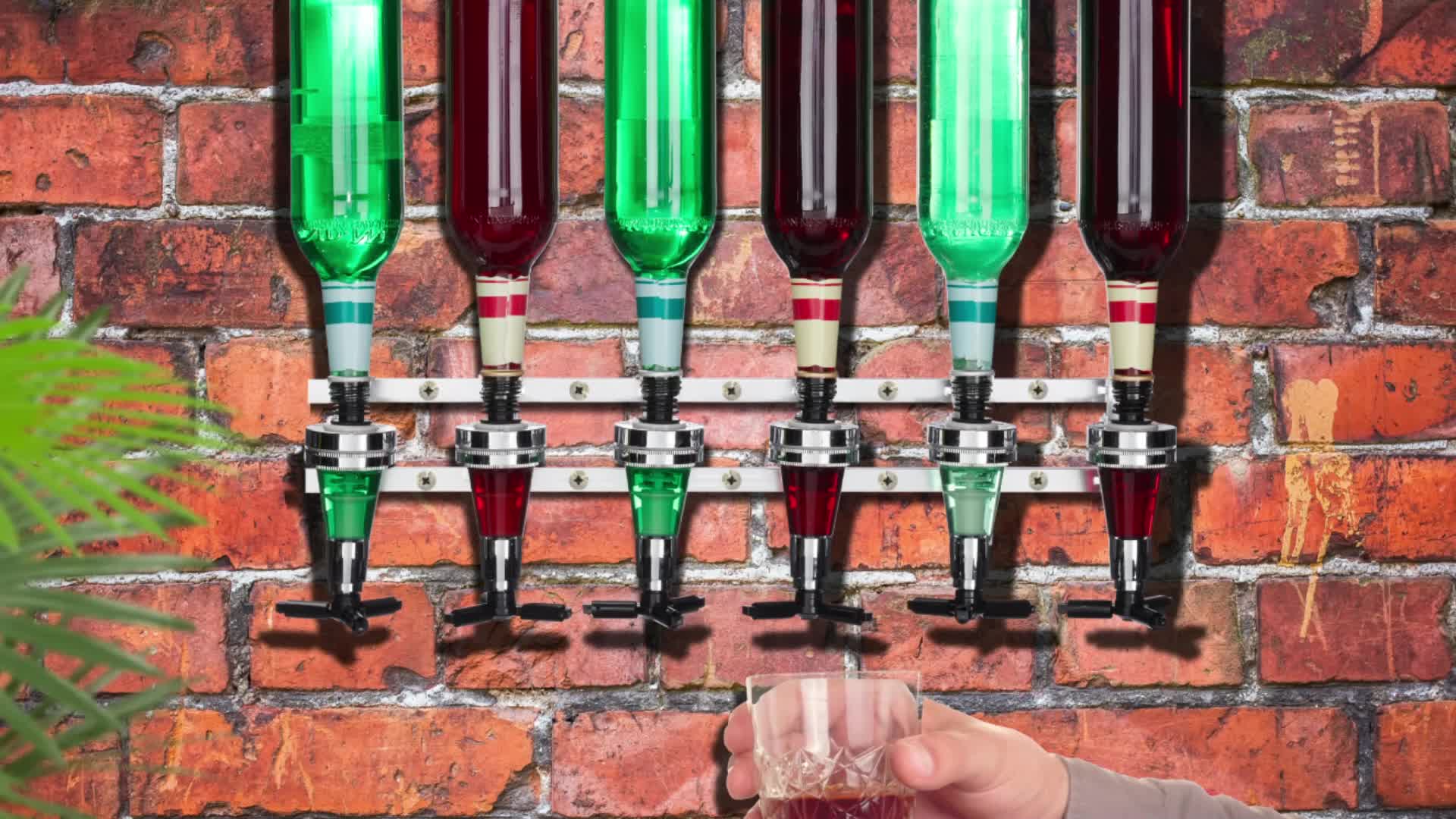 Relaxdays Barbutler Wand, Portonierer für 6 Flaschen, Profi Produktbild-Vorschau 7