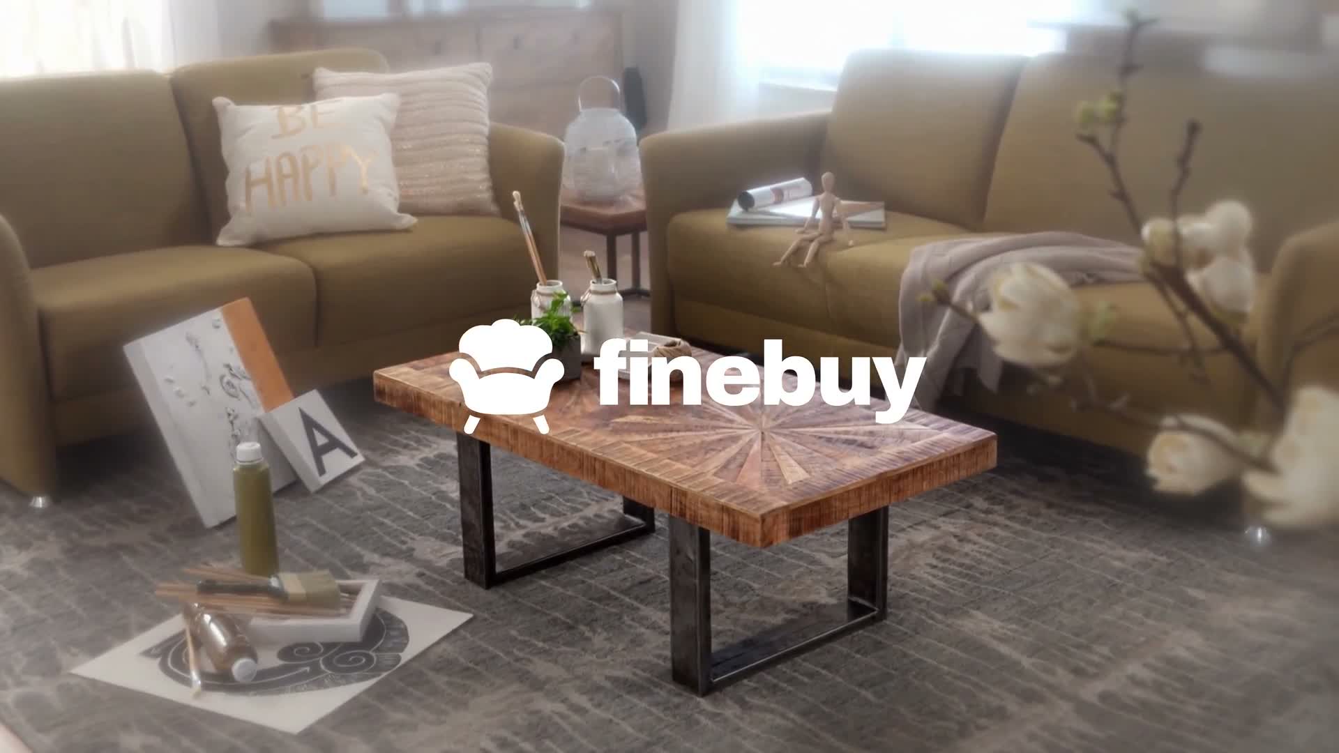 FineBuy Couchtisch Massivholz 105cm rechteckig · Produktbild-Vorschau 6