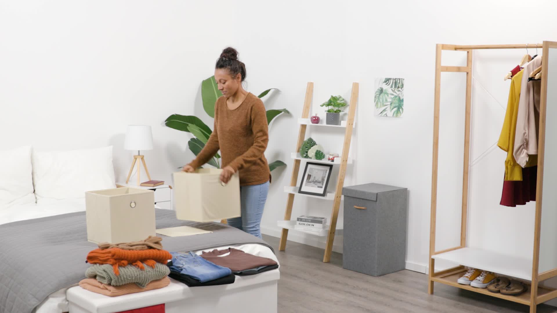 Relaxdays Aufbewahrungsbox 4er Set, faltbare Regalboxen, Produktbild-Vorschau 7
