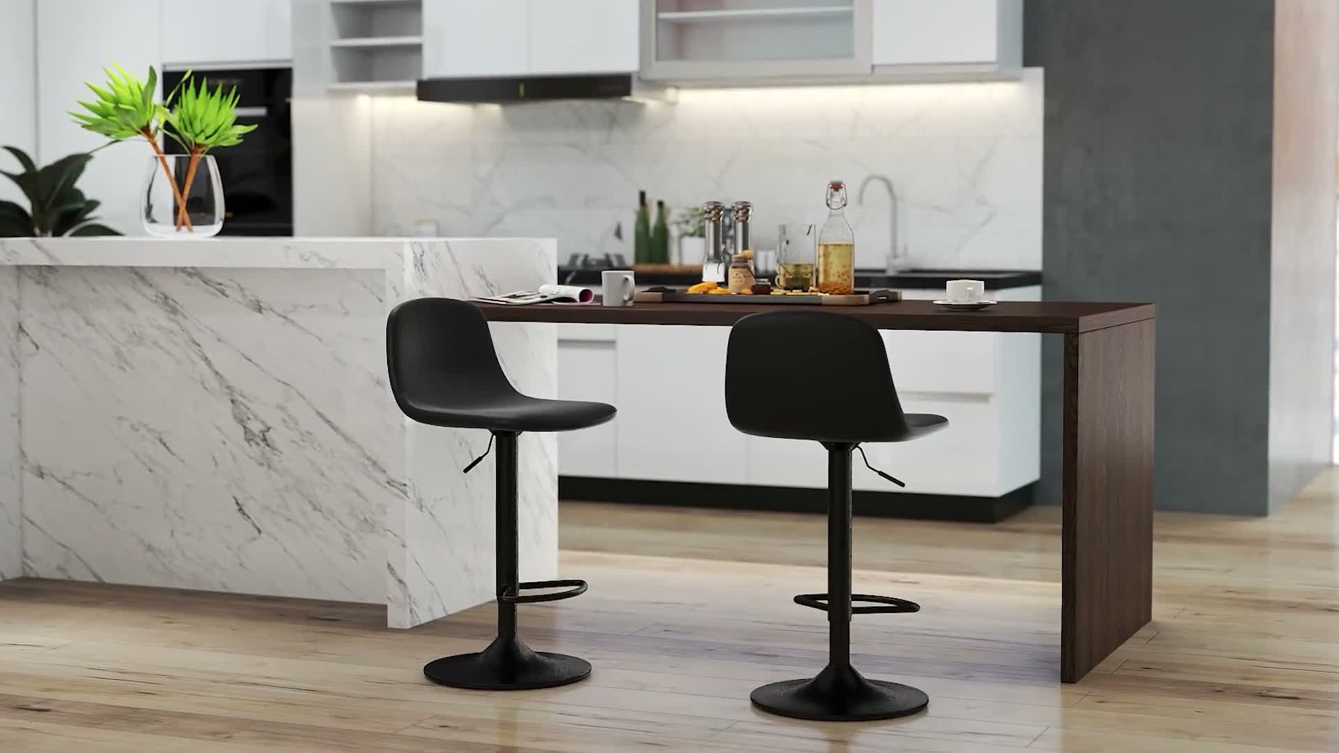 HOMCOM 2er-Set Barhocker, Barstühle mit Kunstlederbezug, Produktbild-Vorschau 7