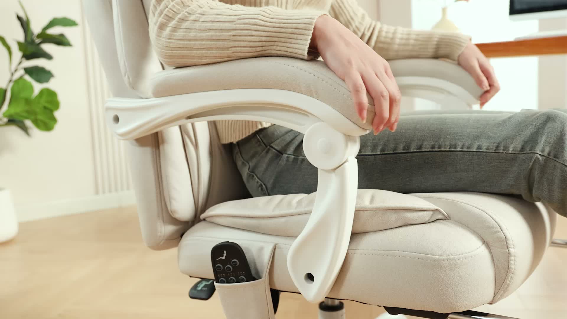 HOMCOM Bürostuhl mit Massage Höhenverstellbar Drehstuhl mit Produktbild-Vorschau 7