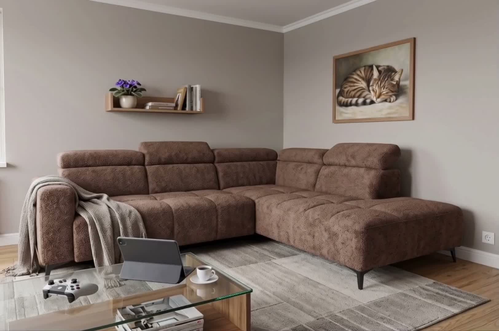 Modernes Ecksofa Velvet mit elektrischer Relaxfunktion | Produktbild-Vorschau 7