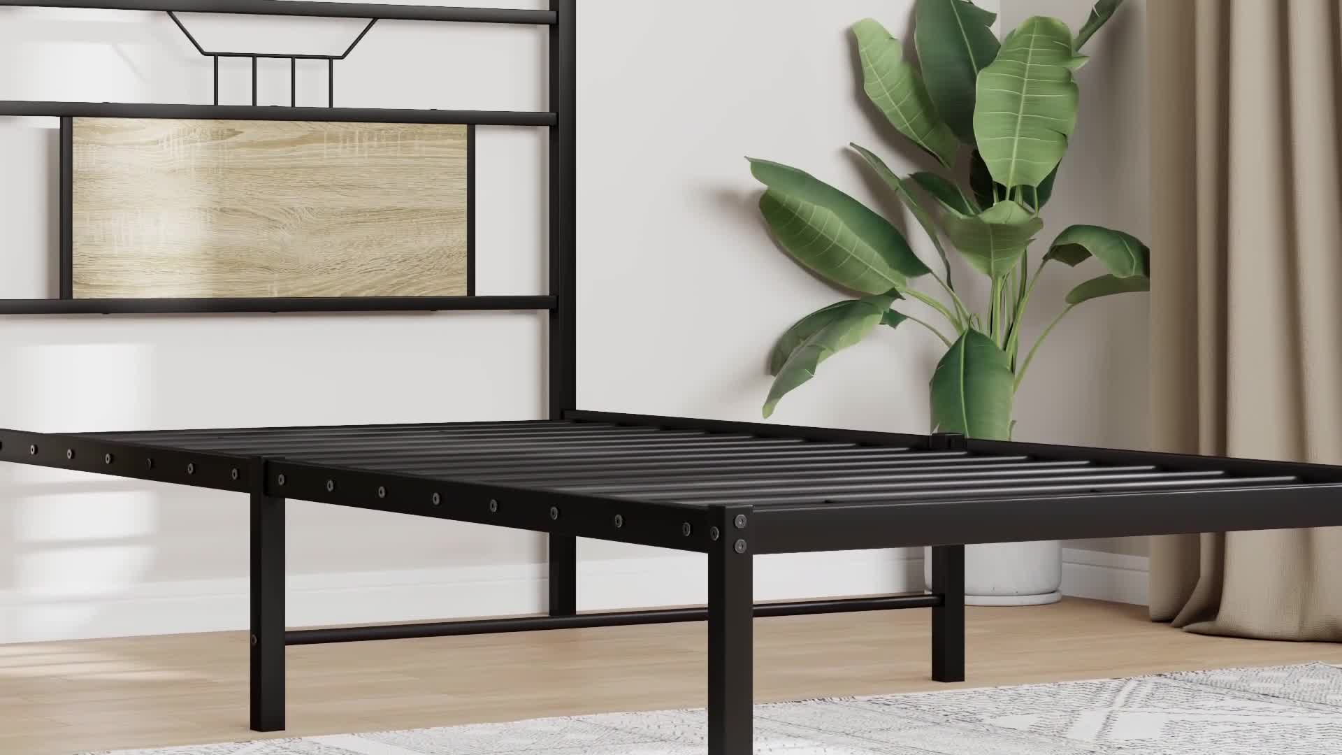 vidaXL Bettgestell ohne Matratze Braun Eiche 90x200 cm Produktbild-Vorschau 7