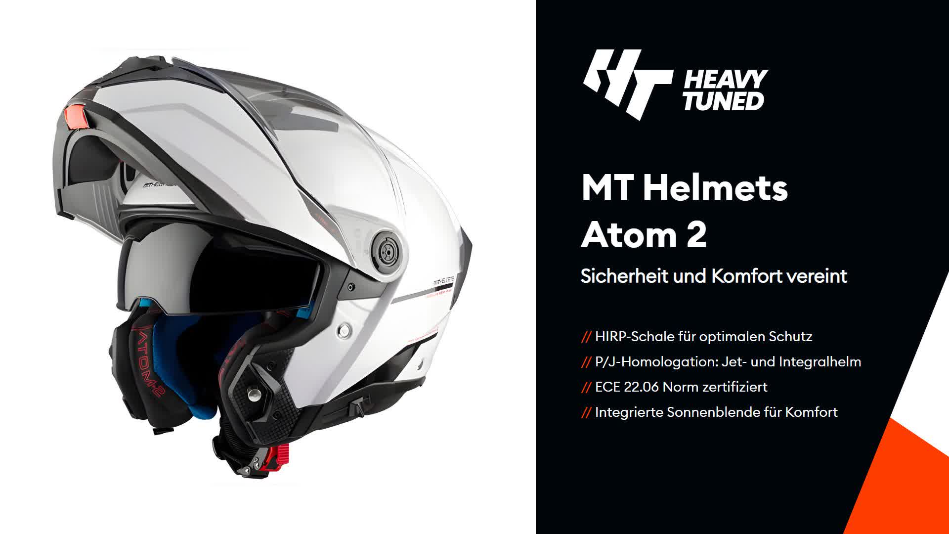 MT Helmets Flip-Up Helm Atom 2 System SV Größe: S, weiß / Produktbild-Vorschau 7
