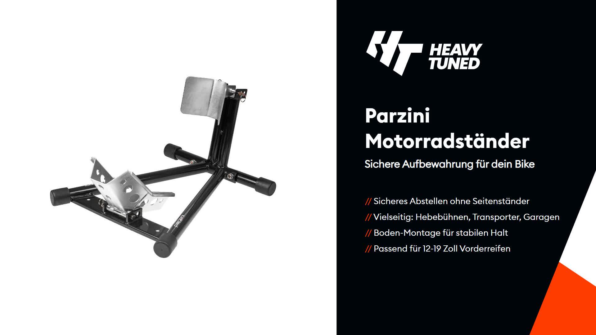 Parzini Vorderrad-Motorradständer kompatibel mit 12-19" Produktbild-Vorschau 7
