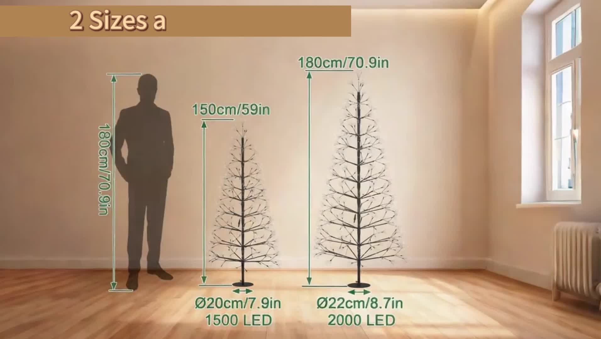 LZQ Künstlicher Weihnachtsbaum 150 cm mit 1500 kaltweißen Produktbild-Vorschau 7