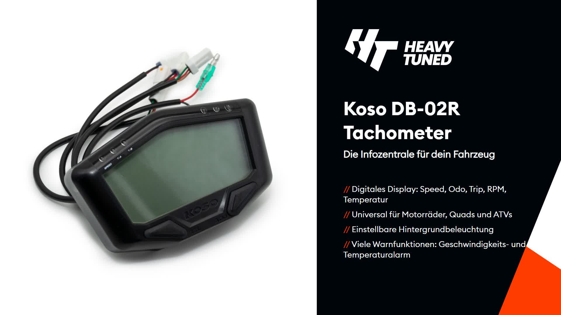 Koso Tachometer DB-02R Black Line, digitales Display, Speed Produktbild-Vorschau 7