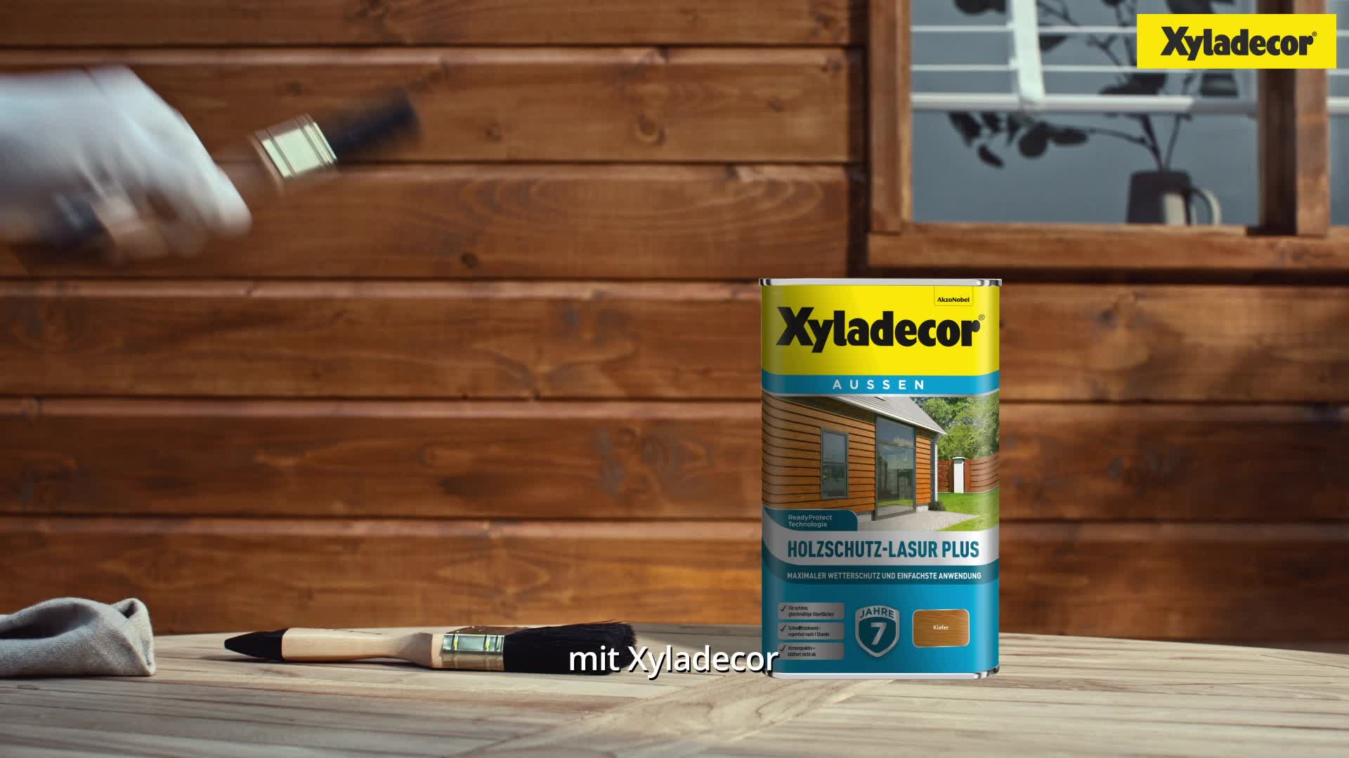 Xyladecor Holzschutz-Lasur Plus, Nussbaum, 4 l - Maximaler Produktbild-Vorschau 7