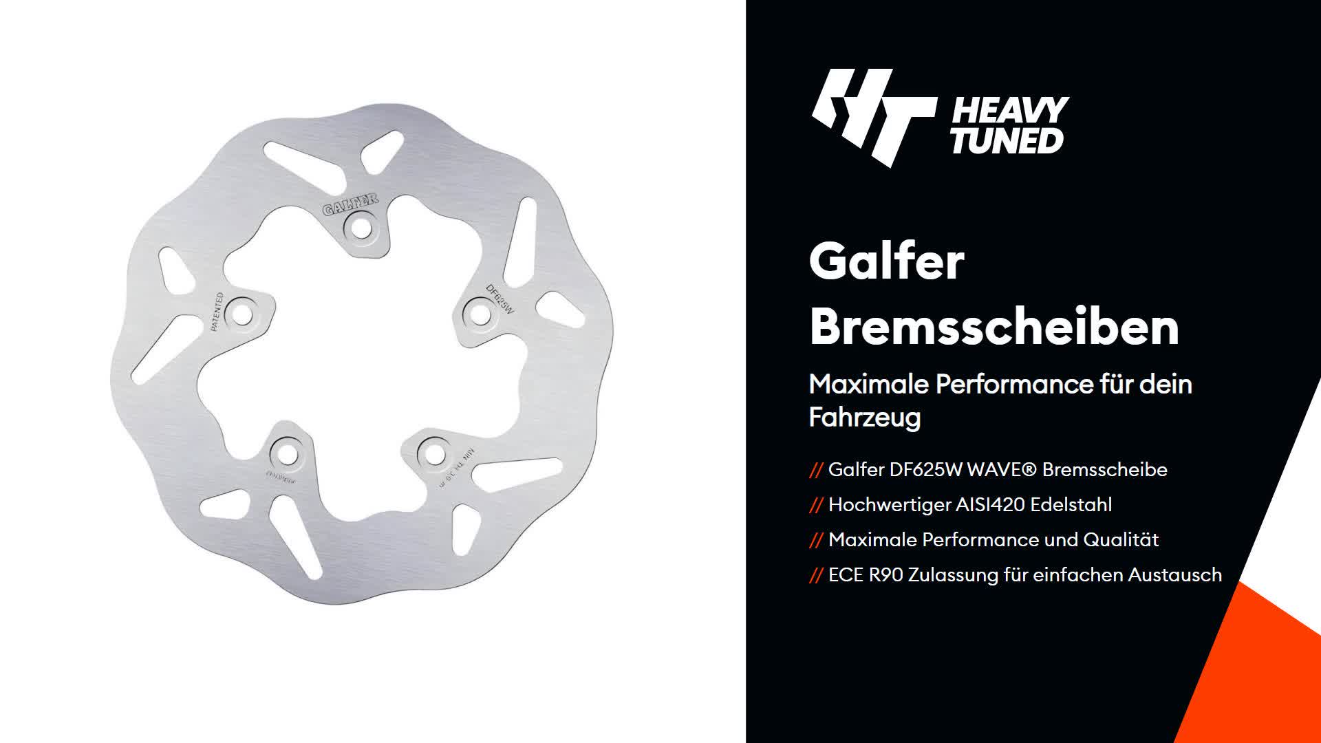 Bremsscheibe Galfer DF625W WAVE® starr hinten 174x3,5mm für Produktbild-Vorschau 3