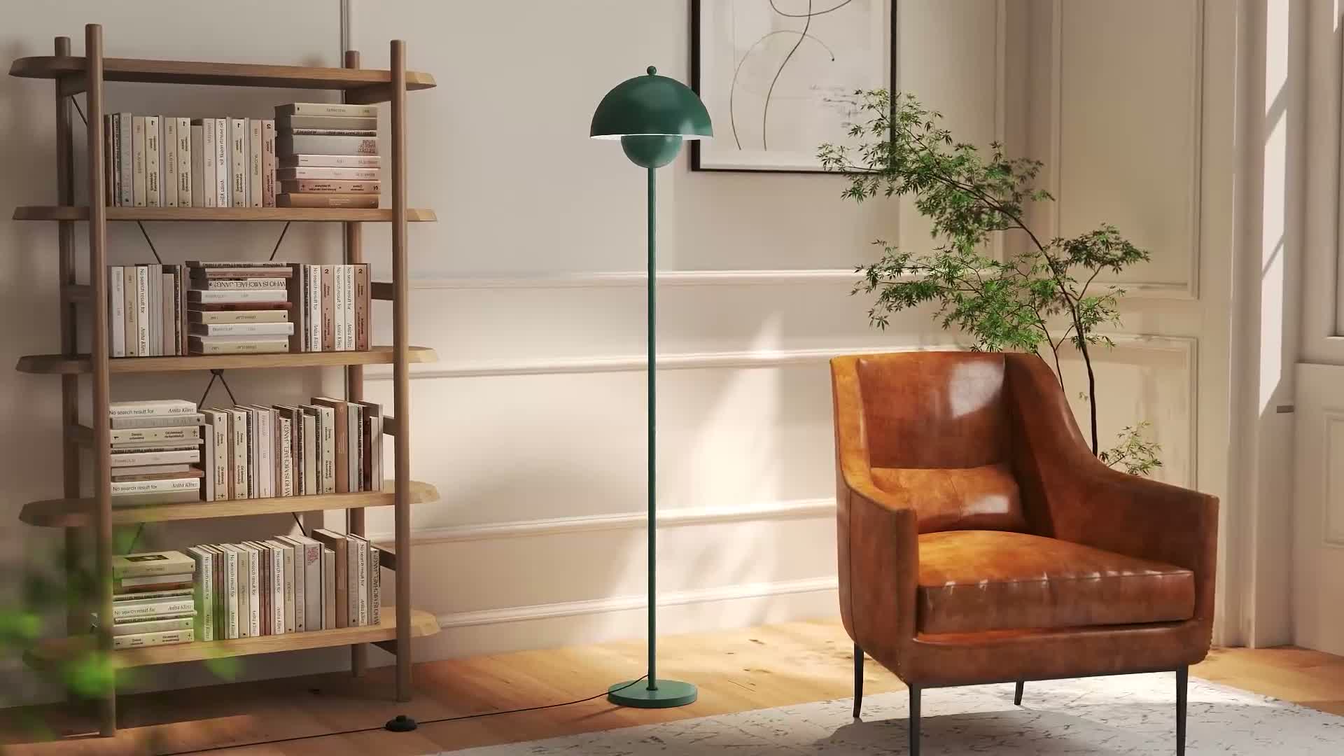 HOMCOM Stehlampe Wohnzimmer Stehleuchte mit rundem Schirm, Produktbild-Vorschau 7