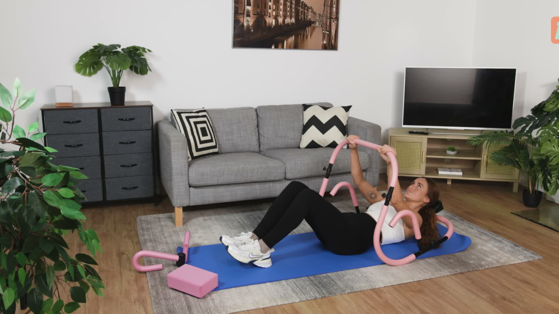 Relaxdays Bauchtrainer, Bauchmuskeltrainer, HxBxT: 66 x 71 Produktbild-Vorschau 7