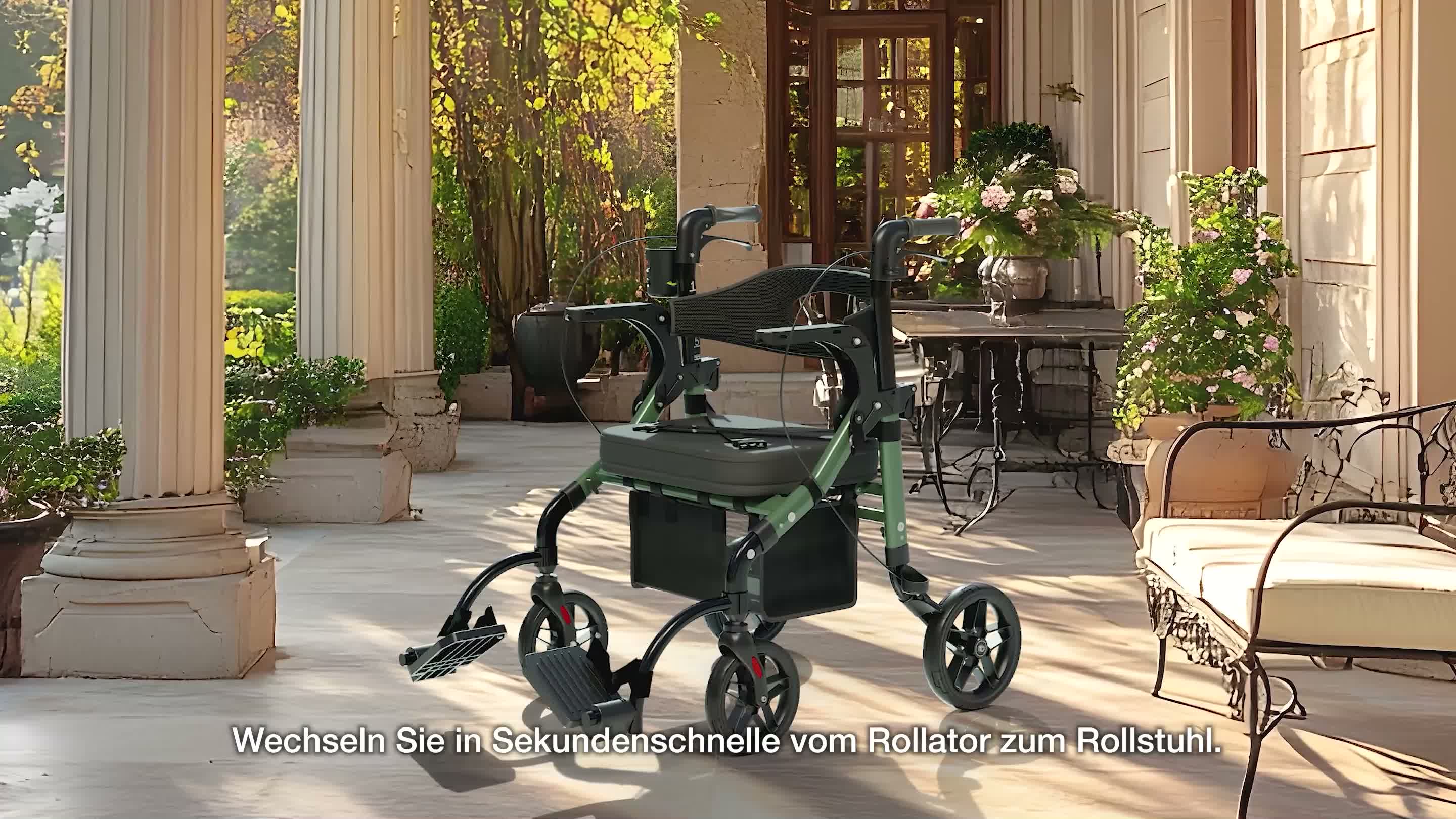 Helavo 2-in-1 Faltbar Rollator und Rollstuhl mit Produktbild-Vorschau 7