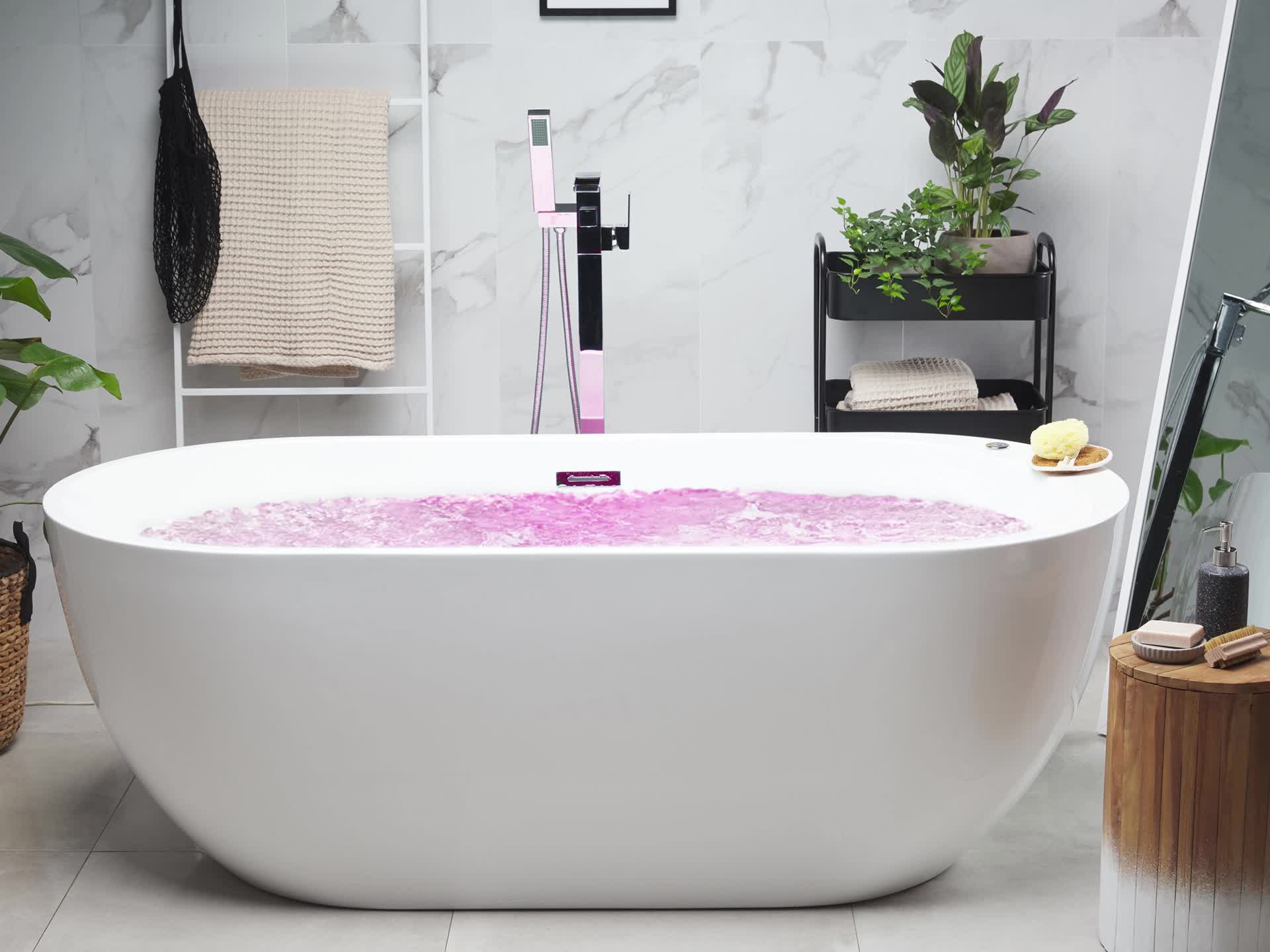 BELIANI Whirlpool-Badewanne Weiß 170 x 80 cm aus Produktbild-Vorschau 7