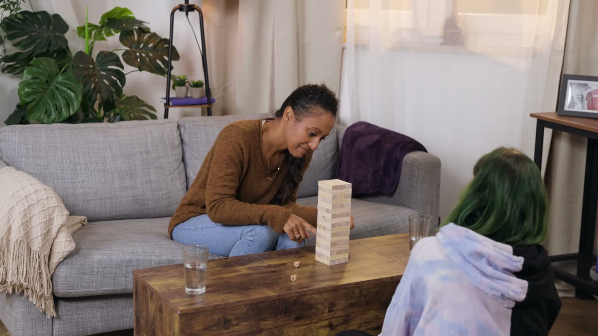 Relaxdays Wackelturm, 51 Holzklötze mit Zahlen, Würfel, HBT Produktbild-Vorschau 7