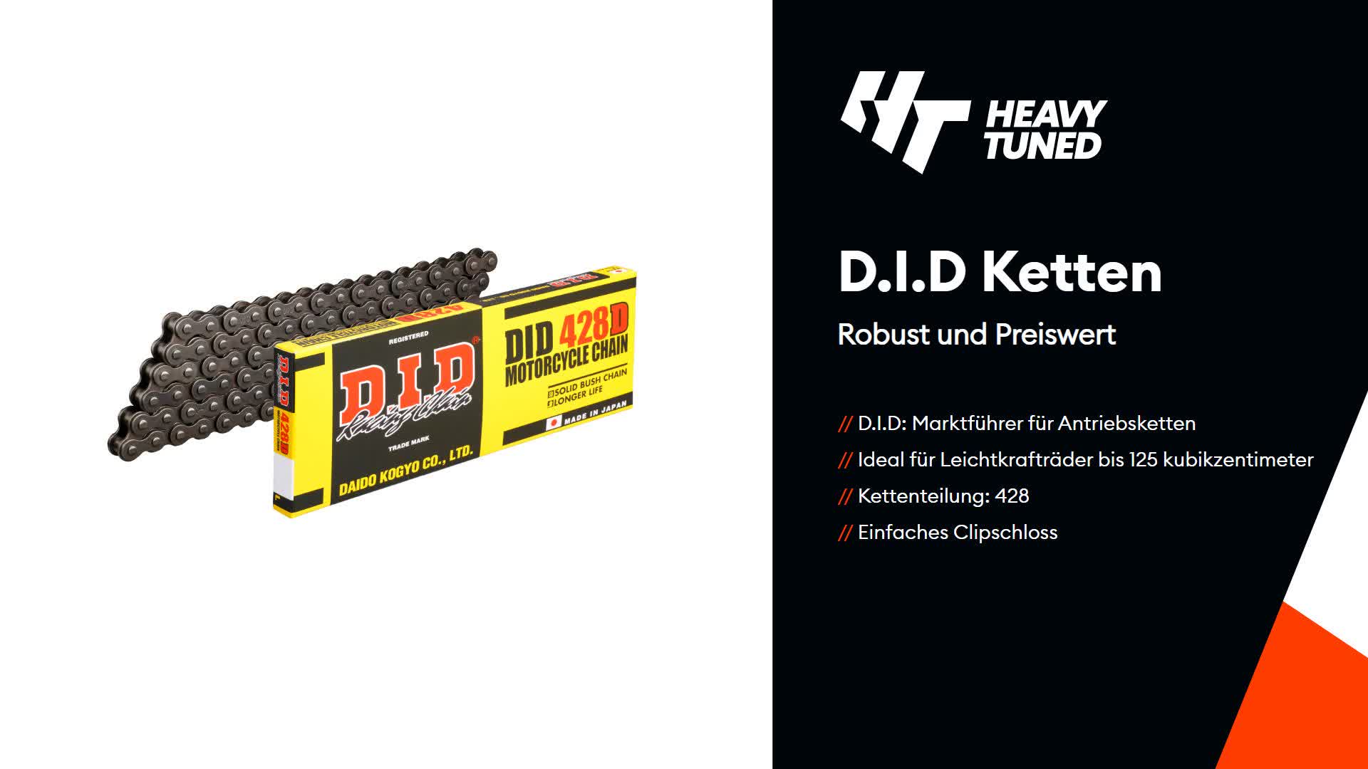 Did 428D-128 Kette (128 Glieder) Ohne O-Ringe (Offen + Produktbild-Vorschau 7