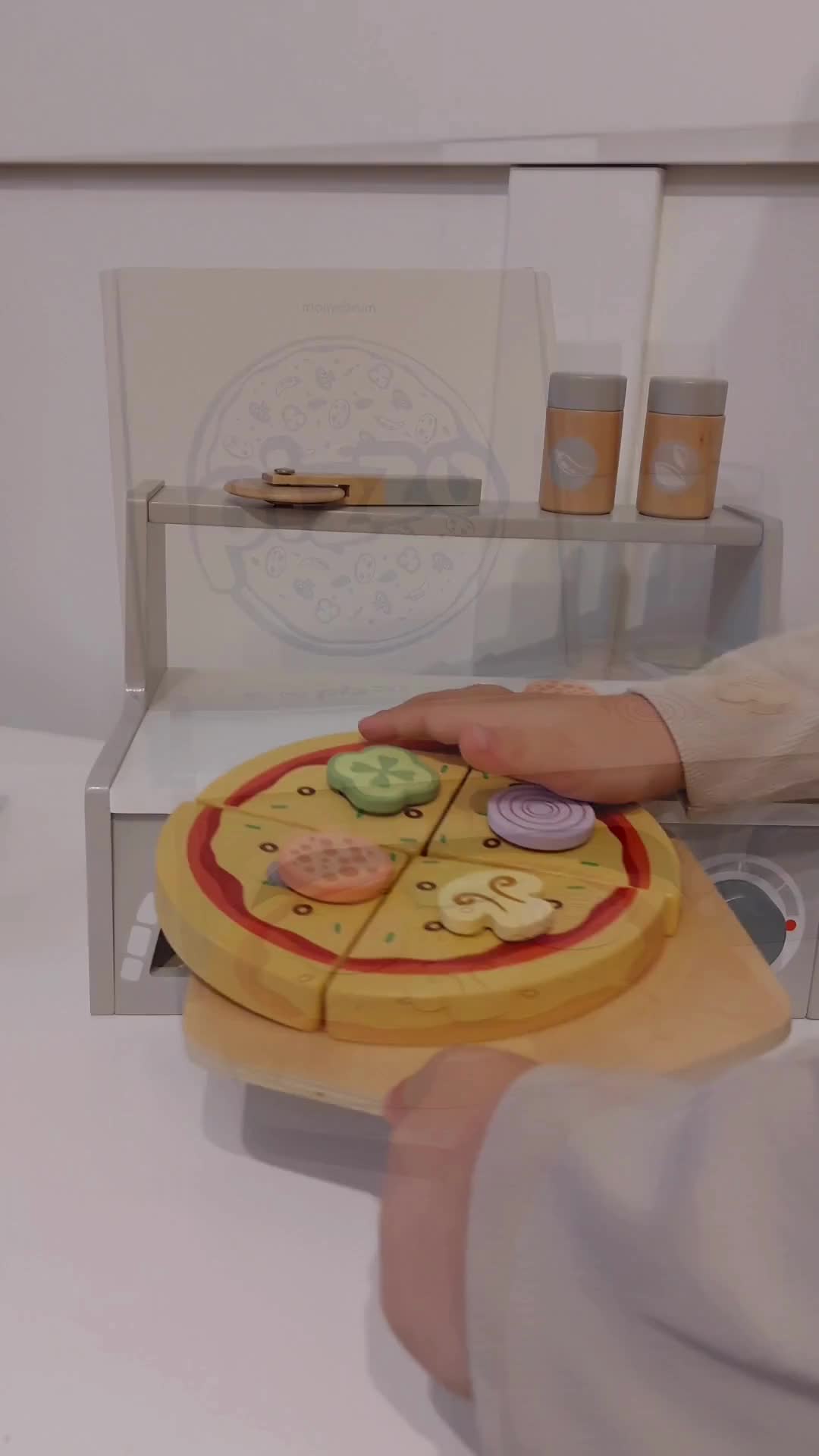 Pizzabackset Holz für Rollenspiele, Holzpizzaofen mit Produktbild-Vorschau 7