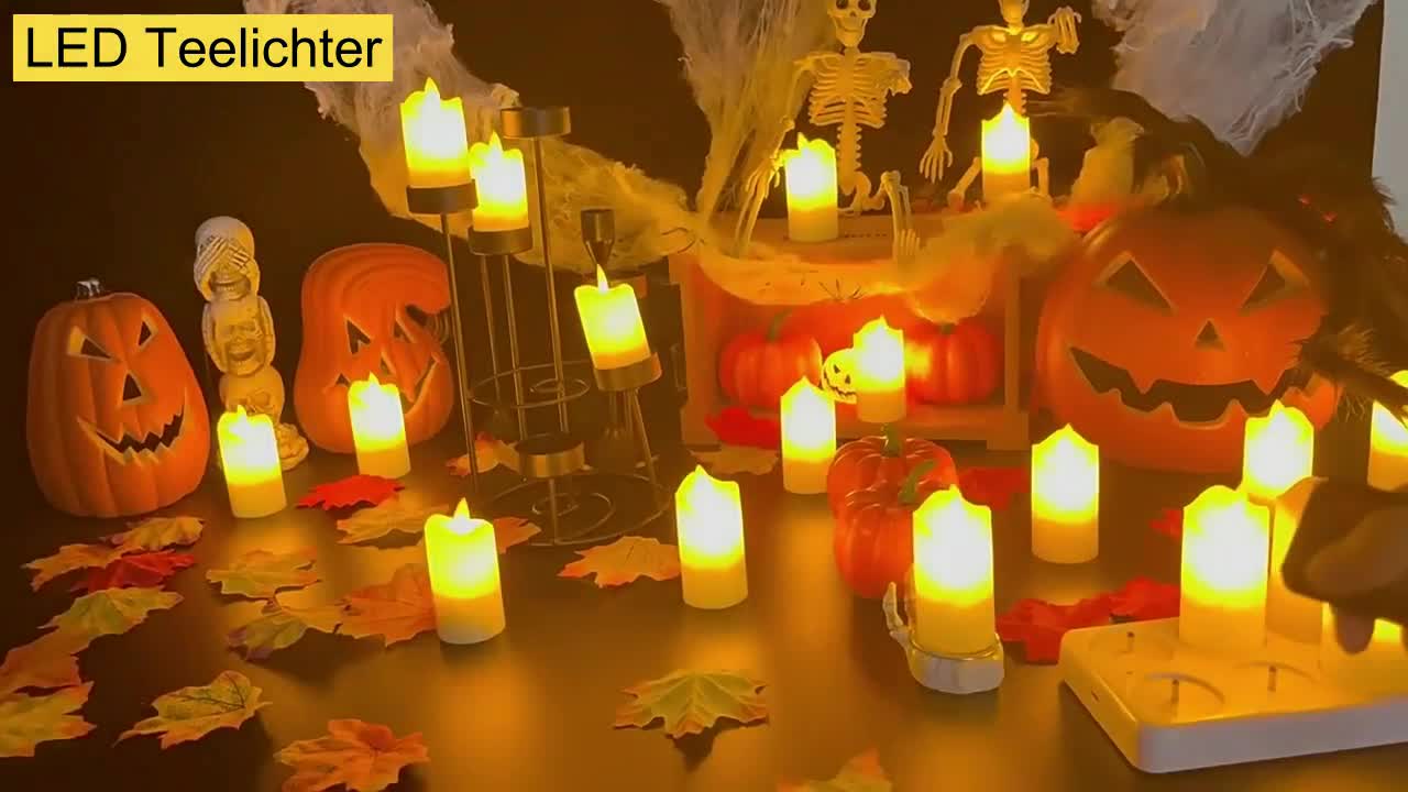 12er LED-Teelichter mit schwankender Flamme–Aufladbare Produktbild-Vorschau 7