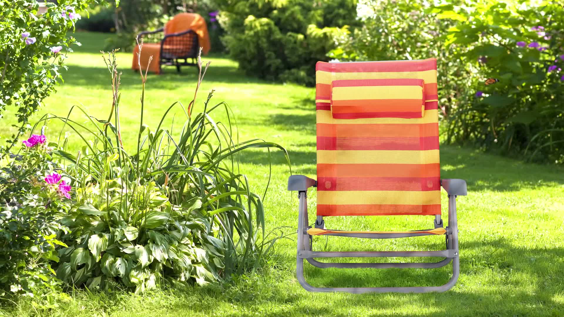 Relaxdays Liegestuhl klappbar, verstellbar, Strandstuhl mit Produktbild-Vorschau 7