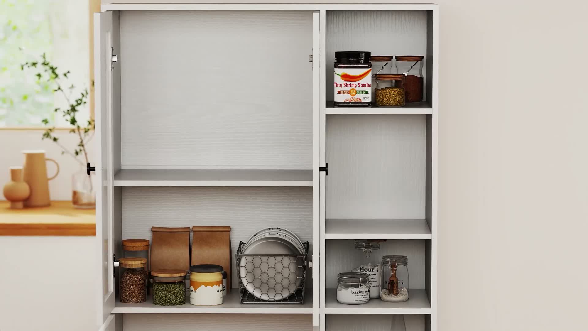HOMCOM Küchenschrank Buffetschrank mit 4 Produktbild-Vorschau 7