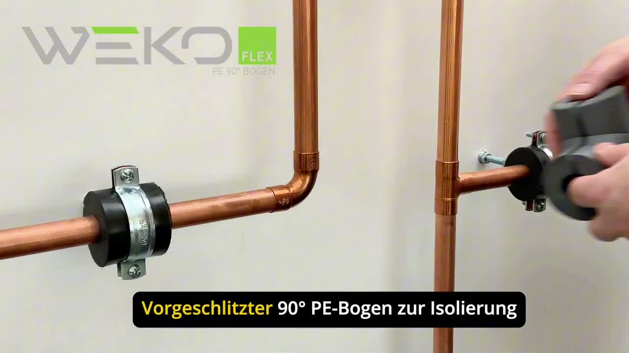 WeKoFlex Rohrisolierung 90° Bogen aus PE – Ø 42 mm | 30 mm Produktbild-Vorschau 7