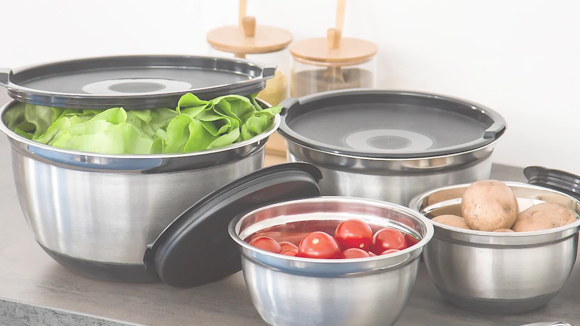Relaxdays Schüssel Set BOWLY mit Deckel, HxBxT: ca. 14,5 x Produktbild-Vorschau 7