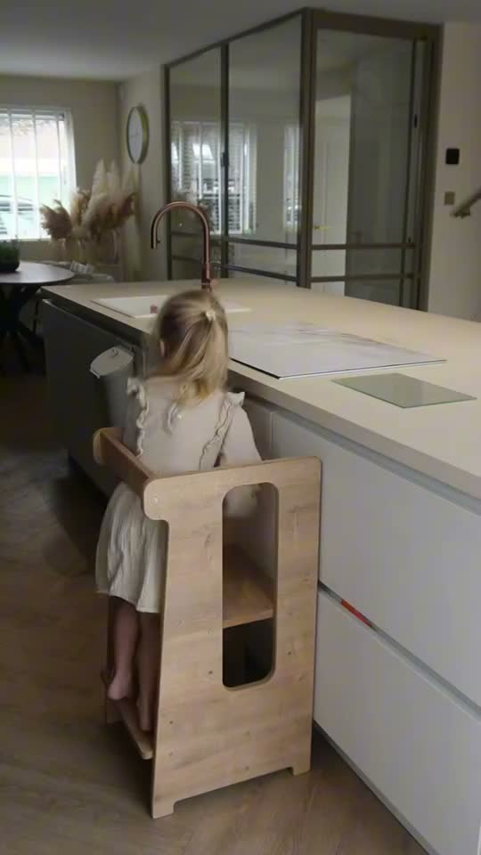 Lernturm Kinder Holz 3 in 1 – Montessori Learning Tower Produktbild-Vorschau 6