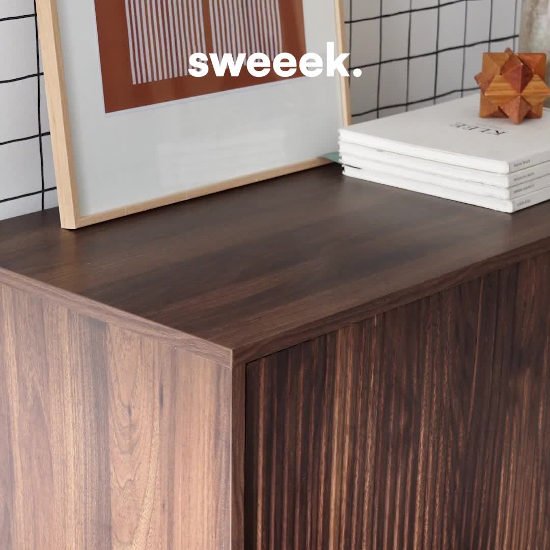 Credenza in legno, 115cm, Marrone scuro Anteprima dell’immagine prodotto 7