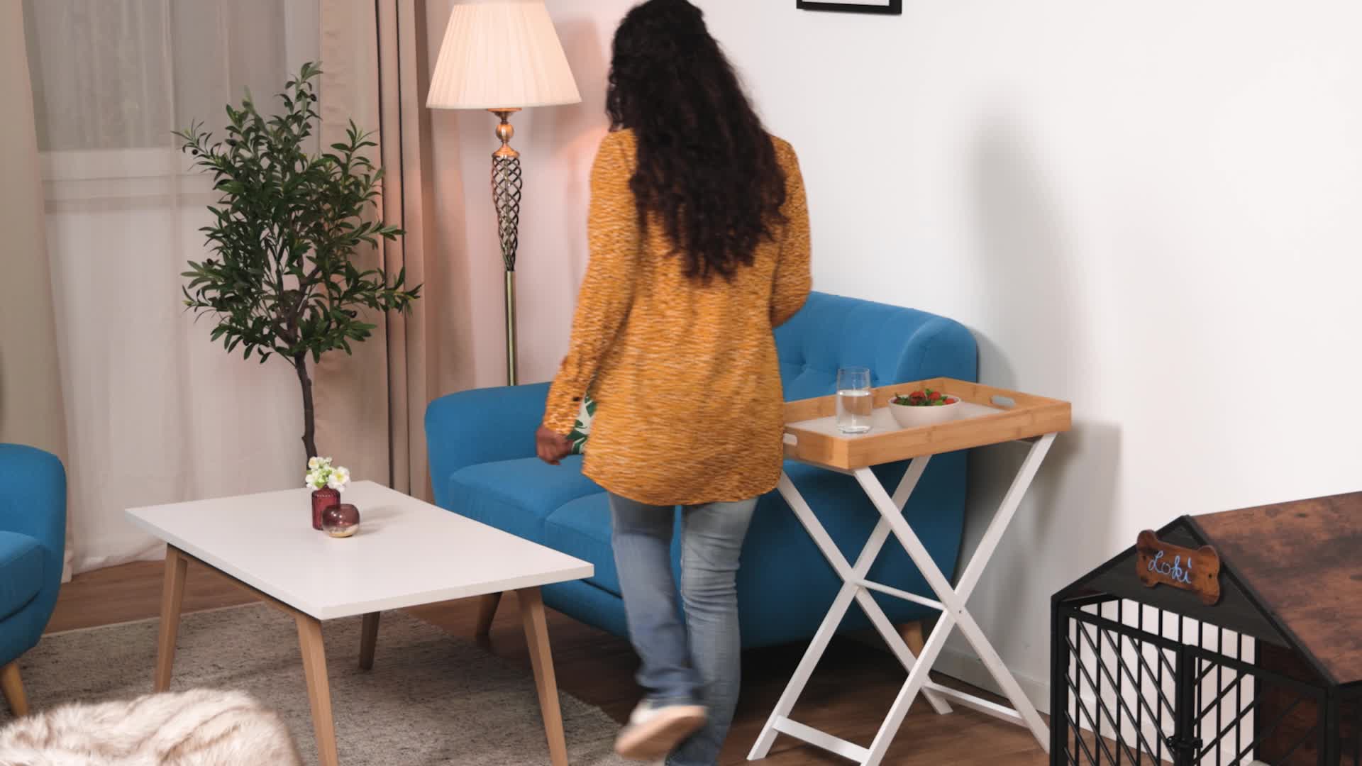Relaxdays Tabletttisch Bambus HxBxT:72x60x40cm, Produktbild-Vorschau 7