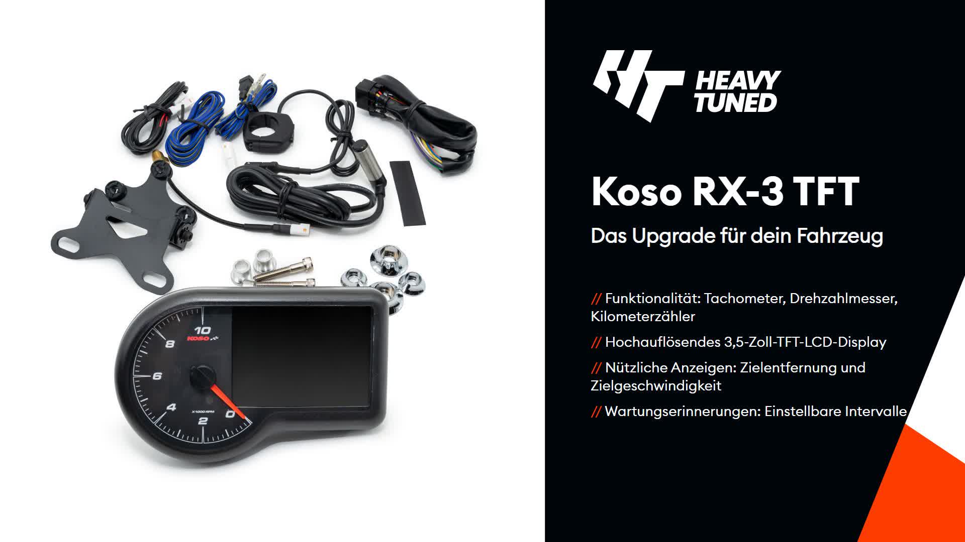 Koso Multifunktionsmessgerät RX-3 TFT 10.000 RPM Produktbild-Vorschau 7