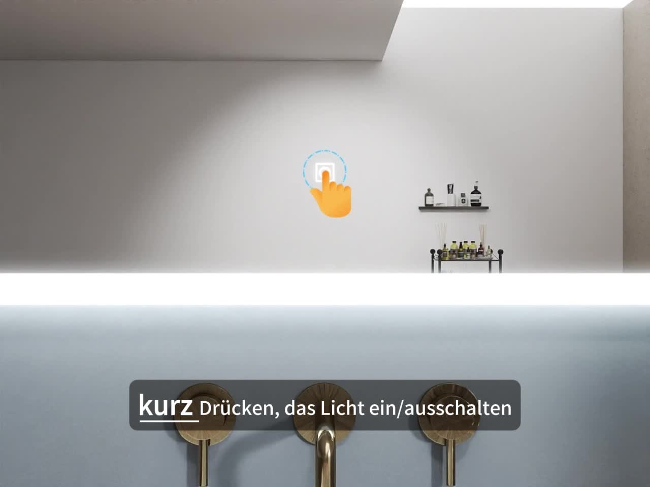 Badspiegel mit Beleuchtung 80×60cm Wandschalter Touch Produktbild-Vorschau 7