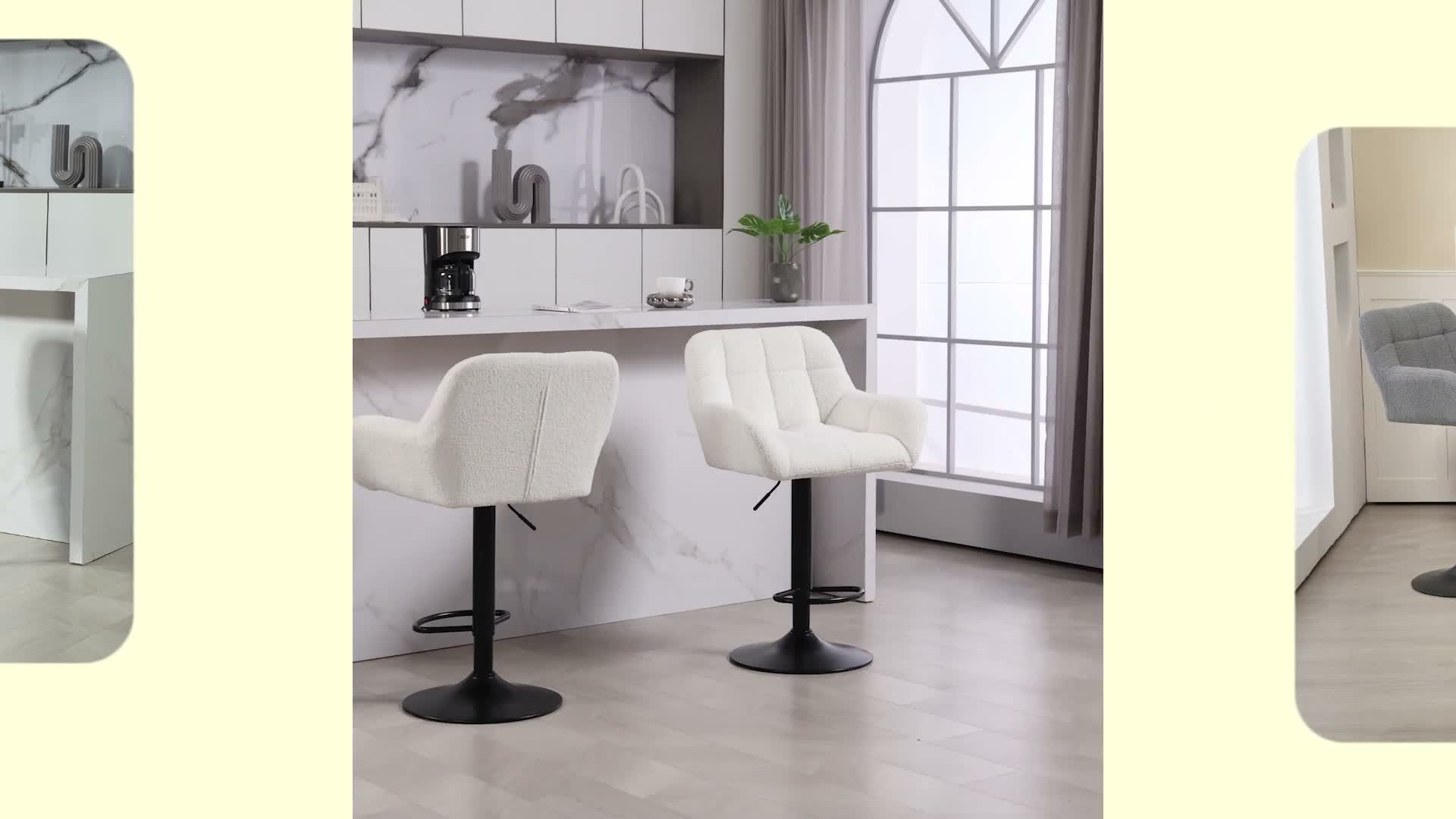 HOMCOM Barhocker 2er-Set Tresenhocker Höhenverstellbar Produktbild-Vorschau 7
