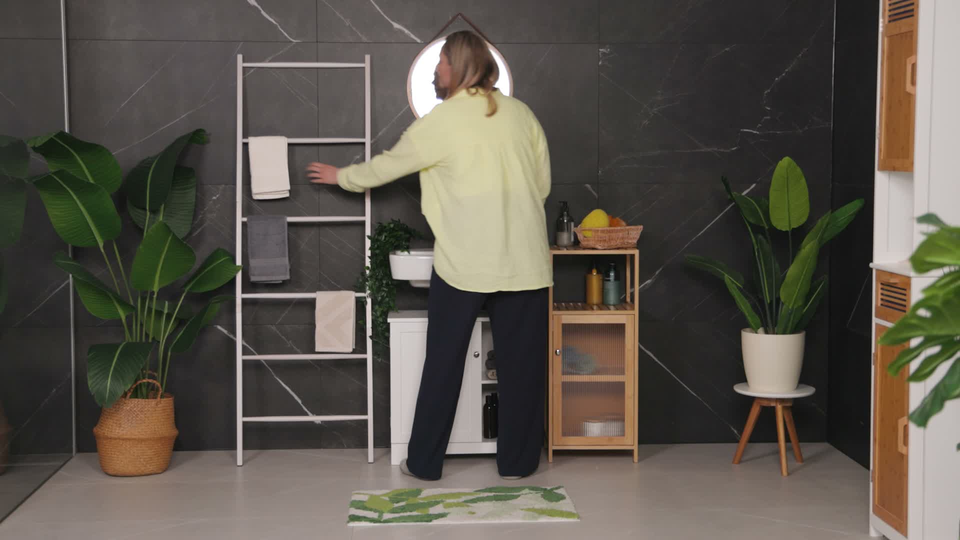 Relaxdays Handtuchleiter Holz, 6 Sprossen, Wäscheleiter Produktbild-Vorschau 7